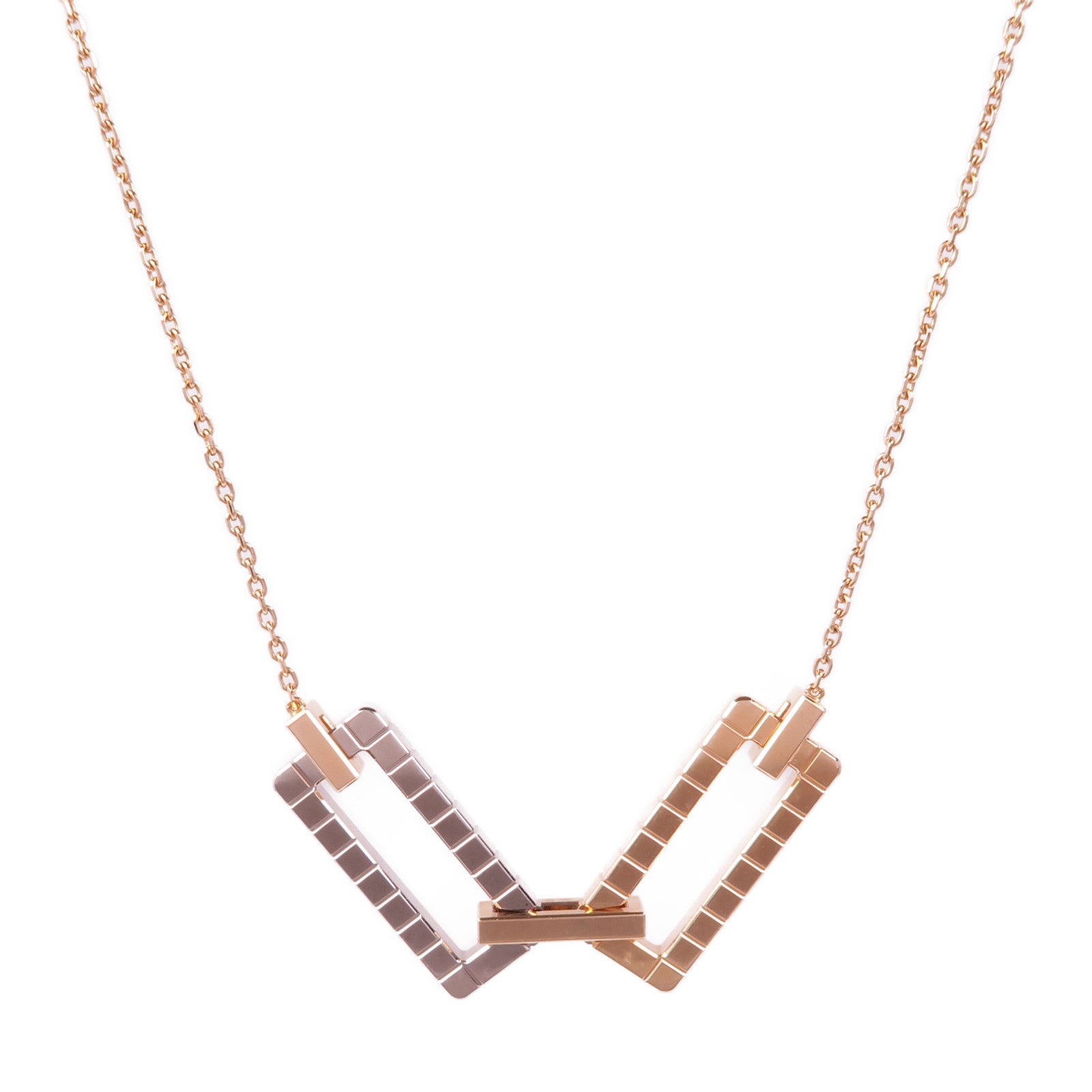 Chopard 18K玫瑰金/白金Ice Cube Pure Two-Tone項鍊