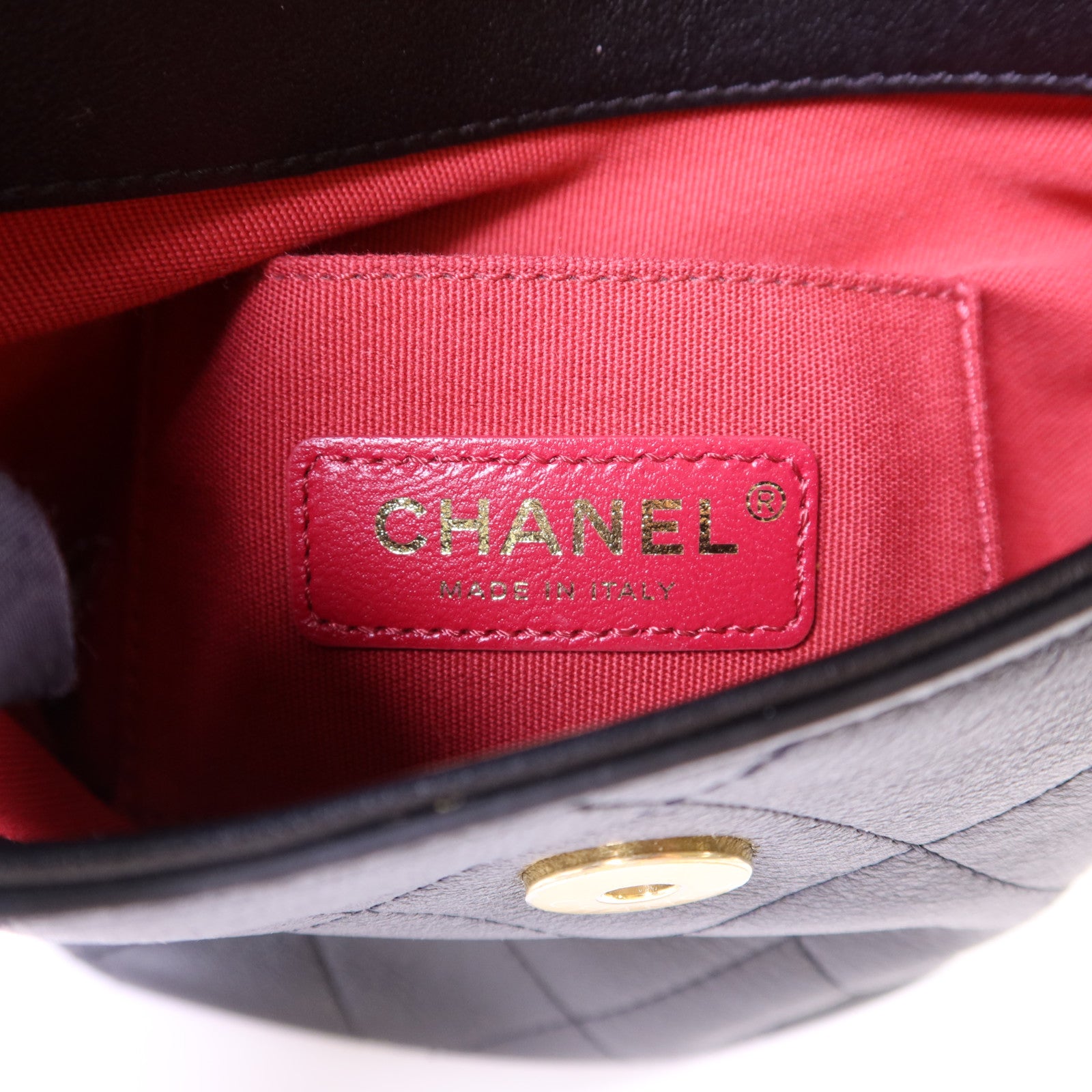 CHANEL 牛皮皮革Chain Shoulder Bag金扣鏈帶肩背袋