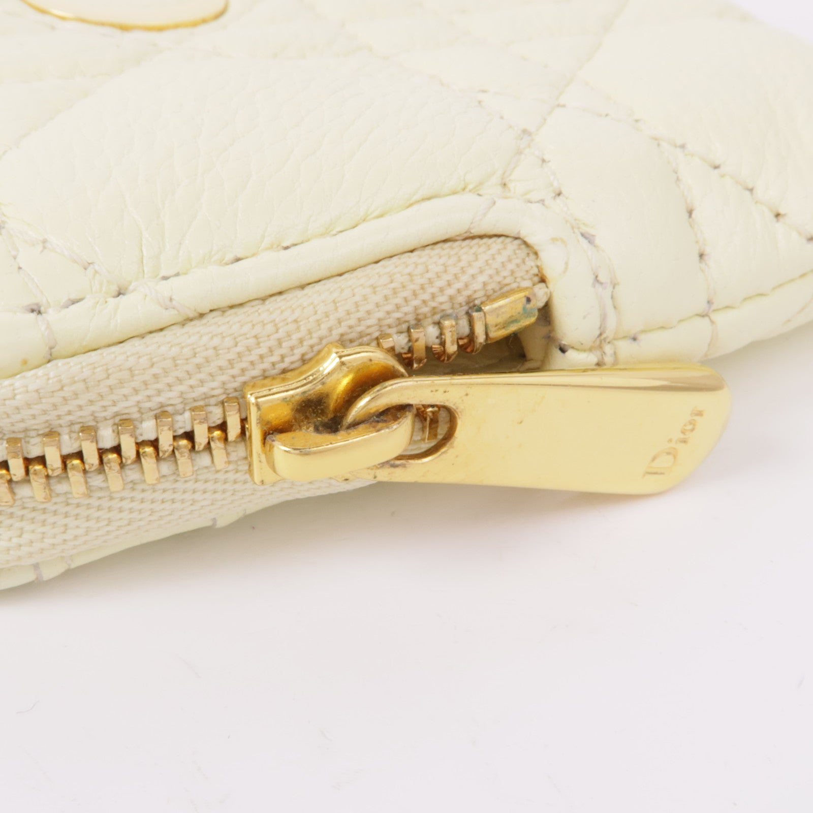 Dior 牛皮皮革Caro Lavender金扣零錢包