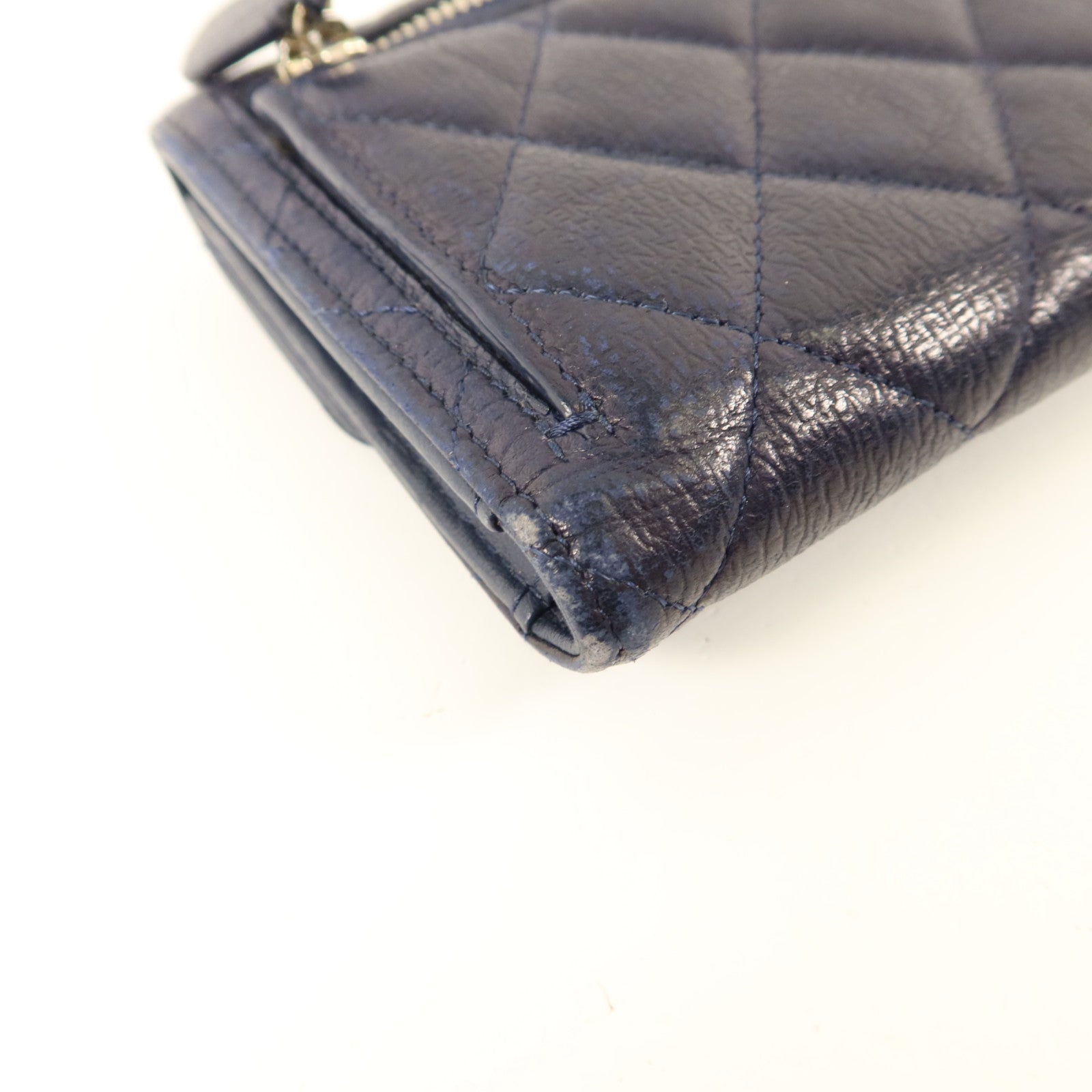 CHANEL 牛皮皮革Trifold Wallet金扣錢包