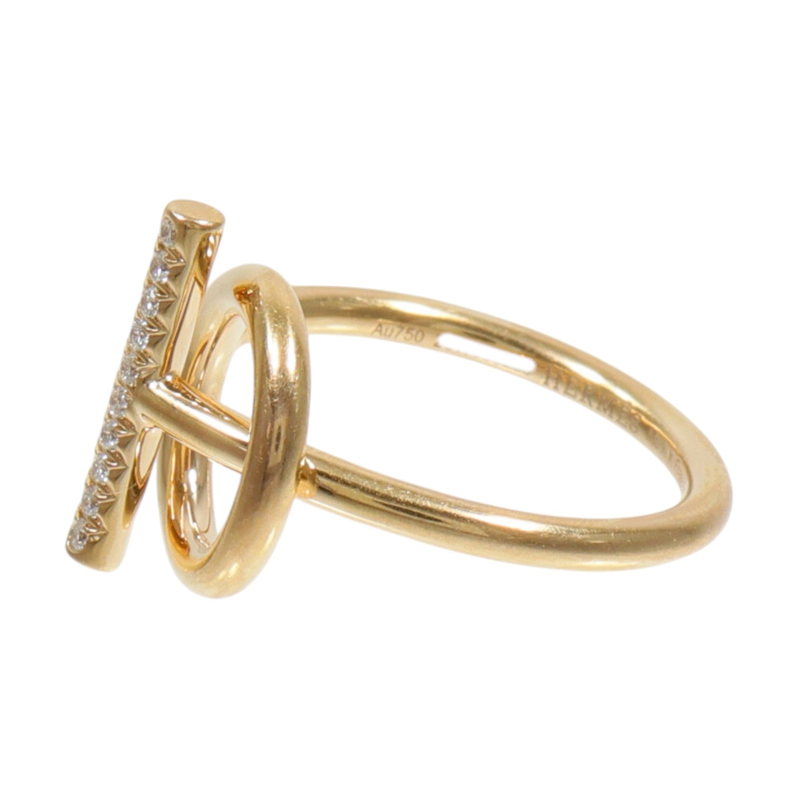 HERMES 18K玫瑰金Echappee Ring鑽石戒指