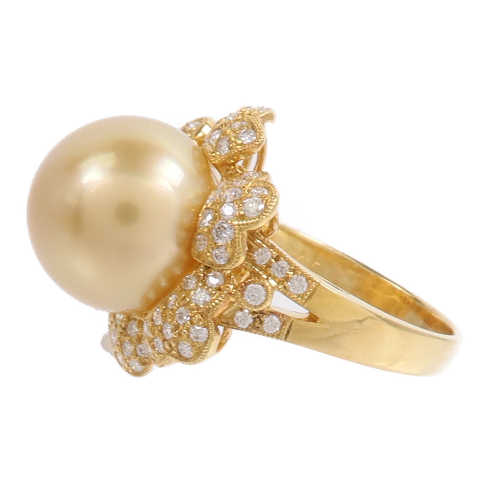 JEWELRY 18K黃金Pearl Diamond Ring珍珠/鑽石戒指