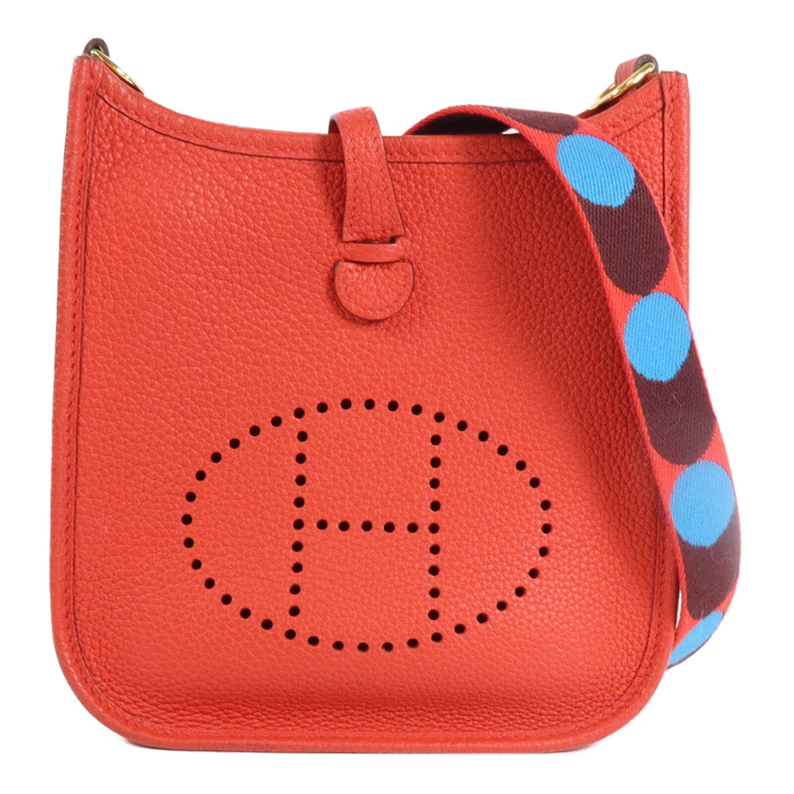HERMES Clemence皮革Evelyne TPM肩背袋Rouge de Coeur