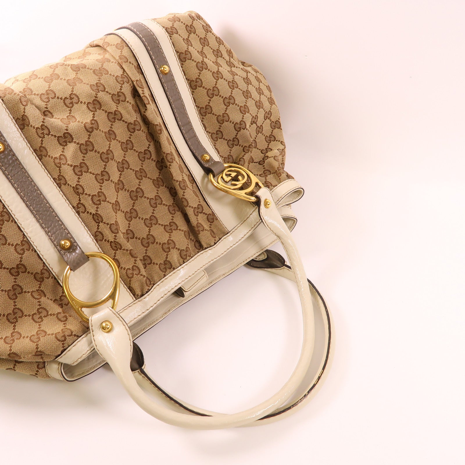 GUCCI 【激減優惠】帆布Interlocking GG Tote Bag金扣肩背袋