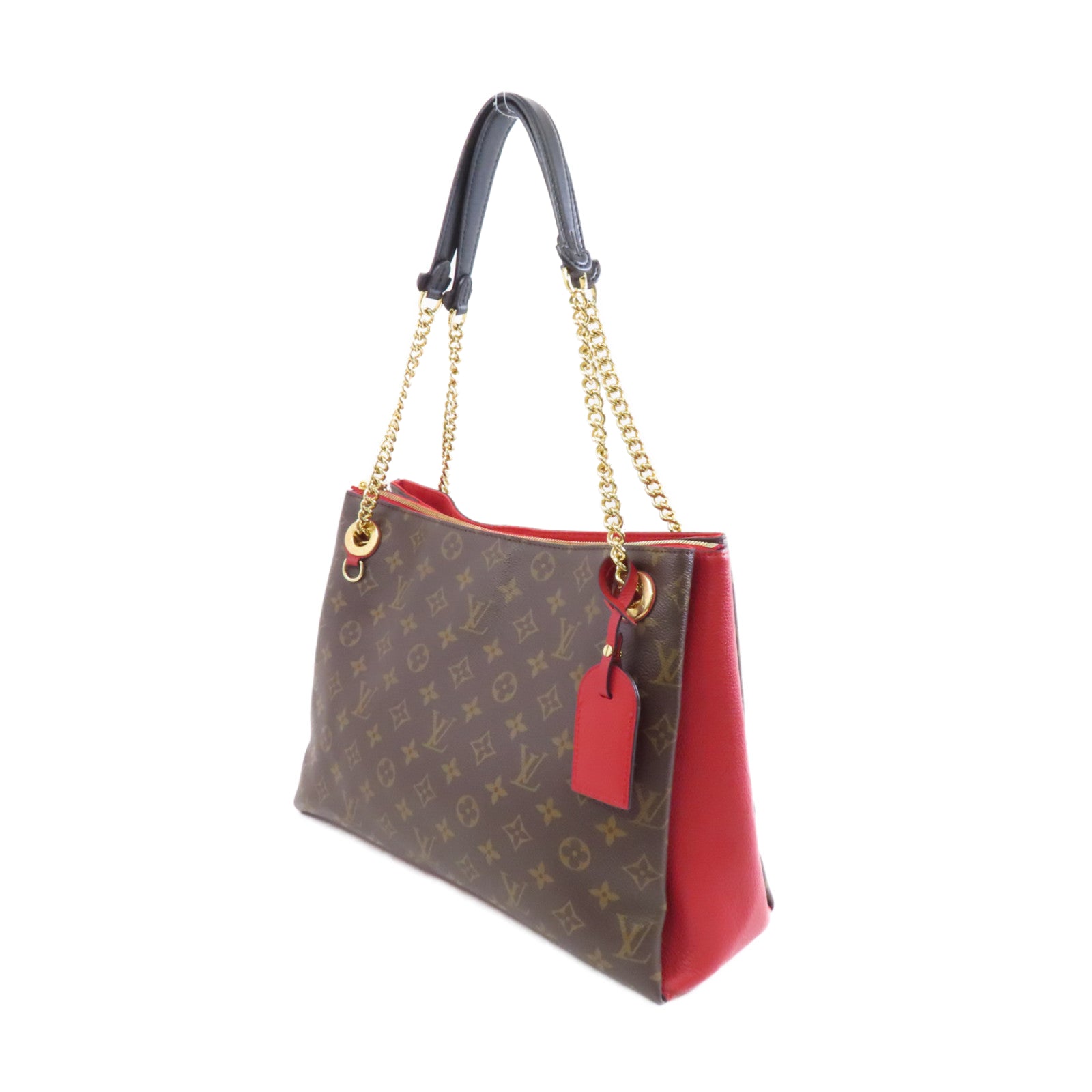 LOUIS VUITTON Monogram Surene MM金扣鏈帶肩背袋啡色