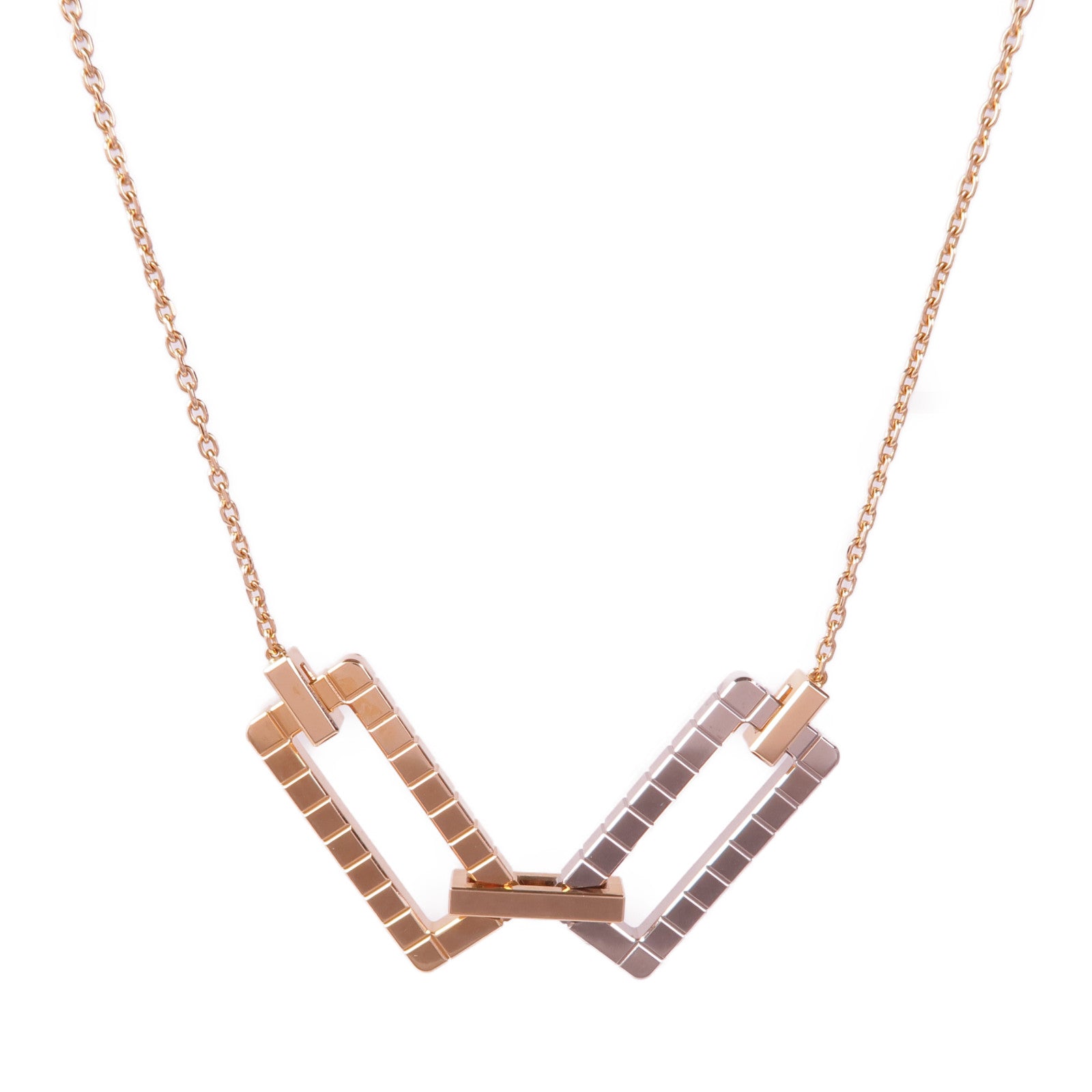 Chopard 18K玫瑰金/白金Ice Cube Pure Two-Tone項鍊