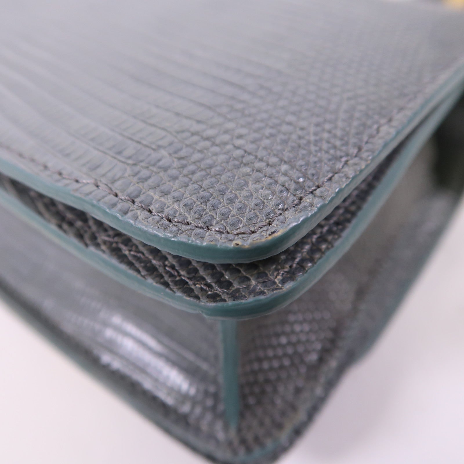 CELINE 蜥蝪皮革Teen Classic Box金扣肩背袋