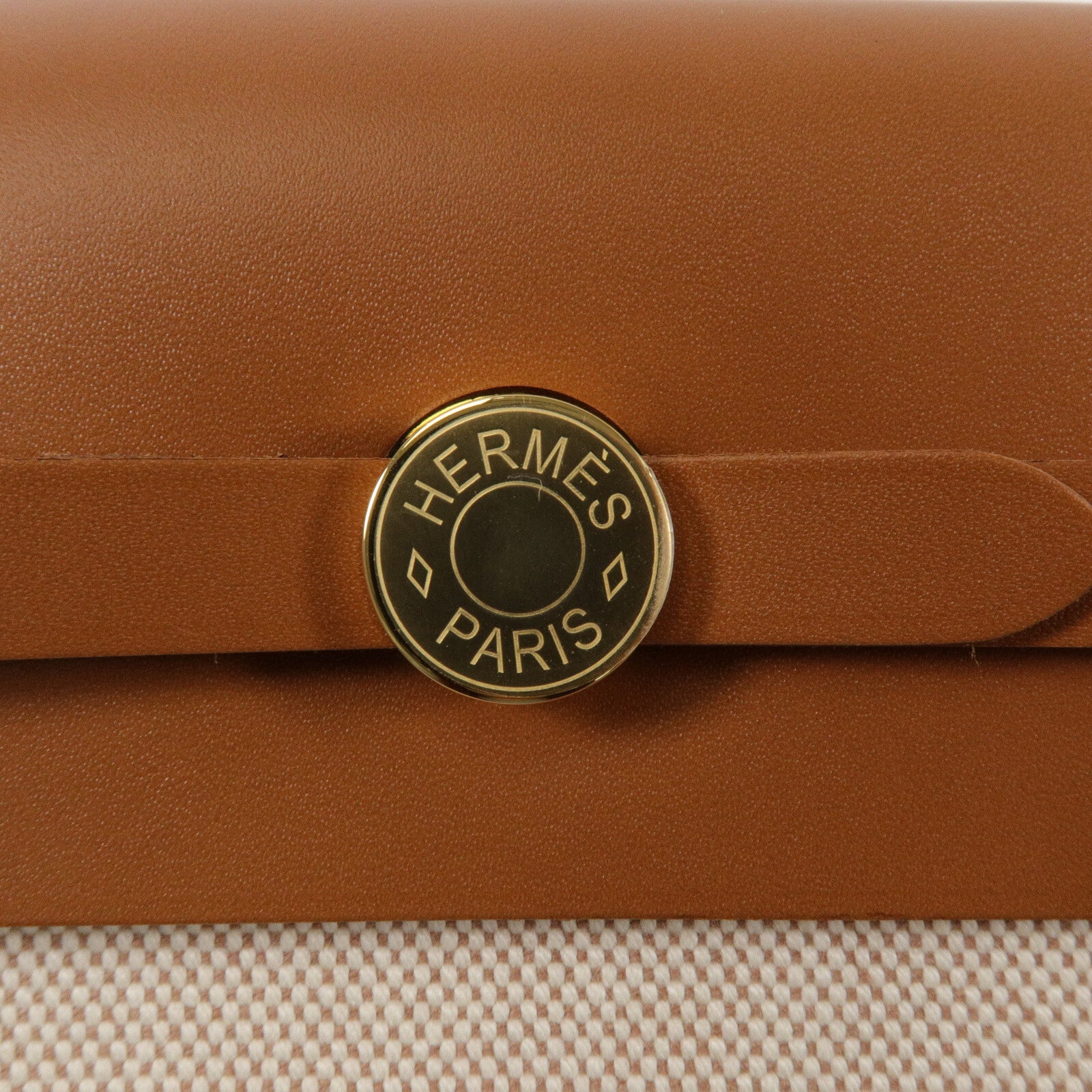 HERMES 帆布Mini Herbag肩背袋Gold