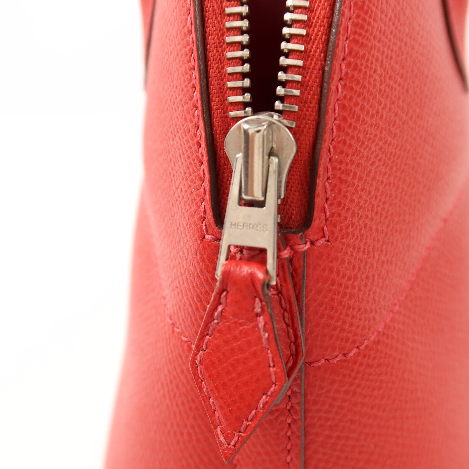 HERMES 【激減優惠】Epsom皮革Bolide 27銀扣手挽袋Rouge Casaque