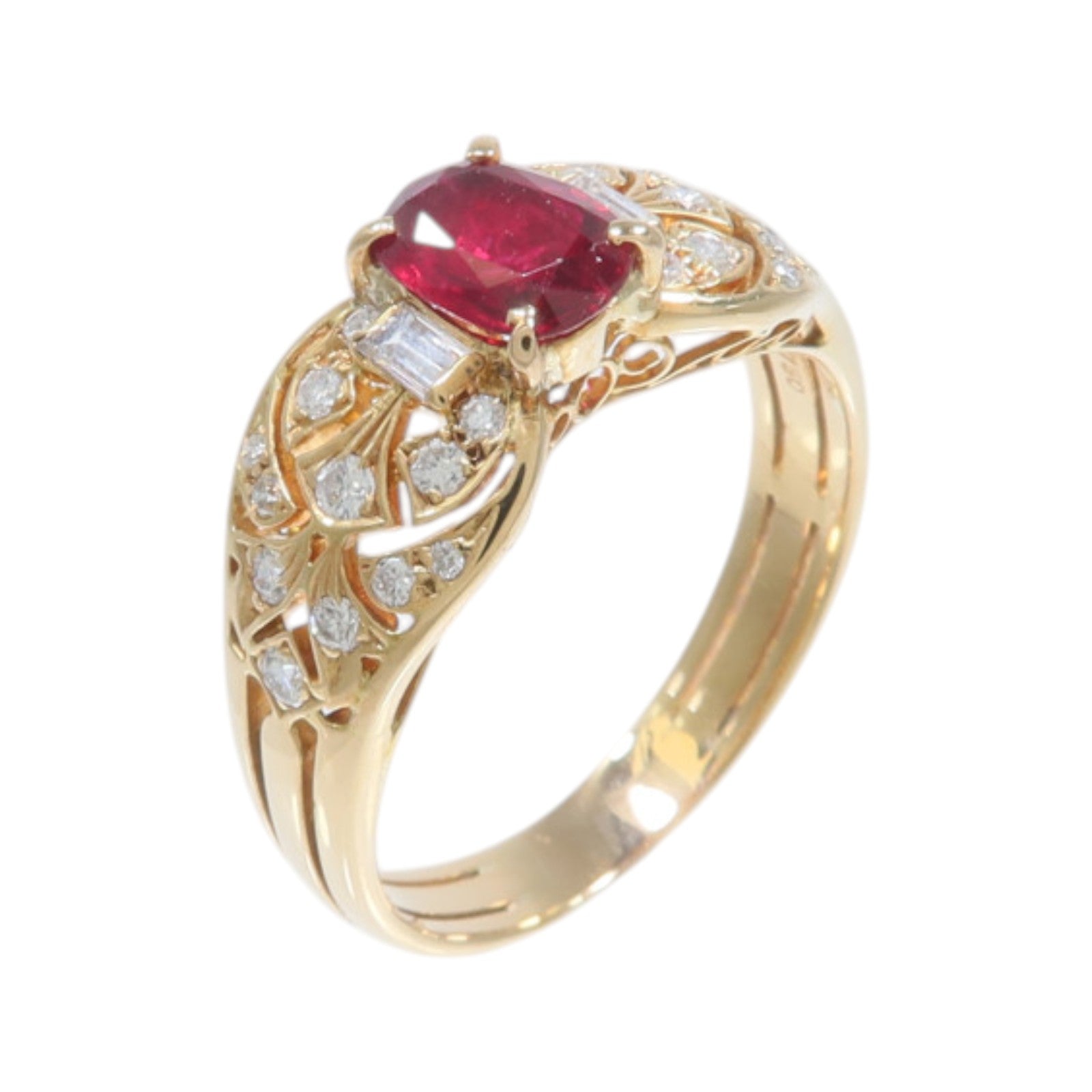 JEWELRY 18K黃金Ruby Diamond Ring紅寶石/鑽石戒指