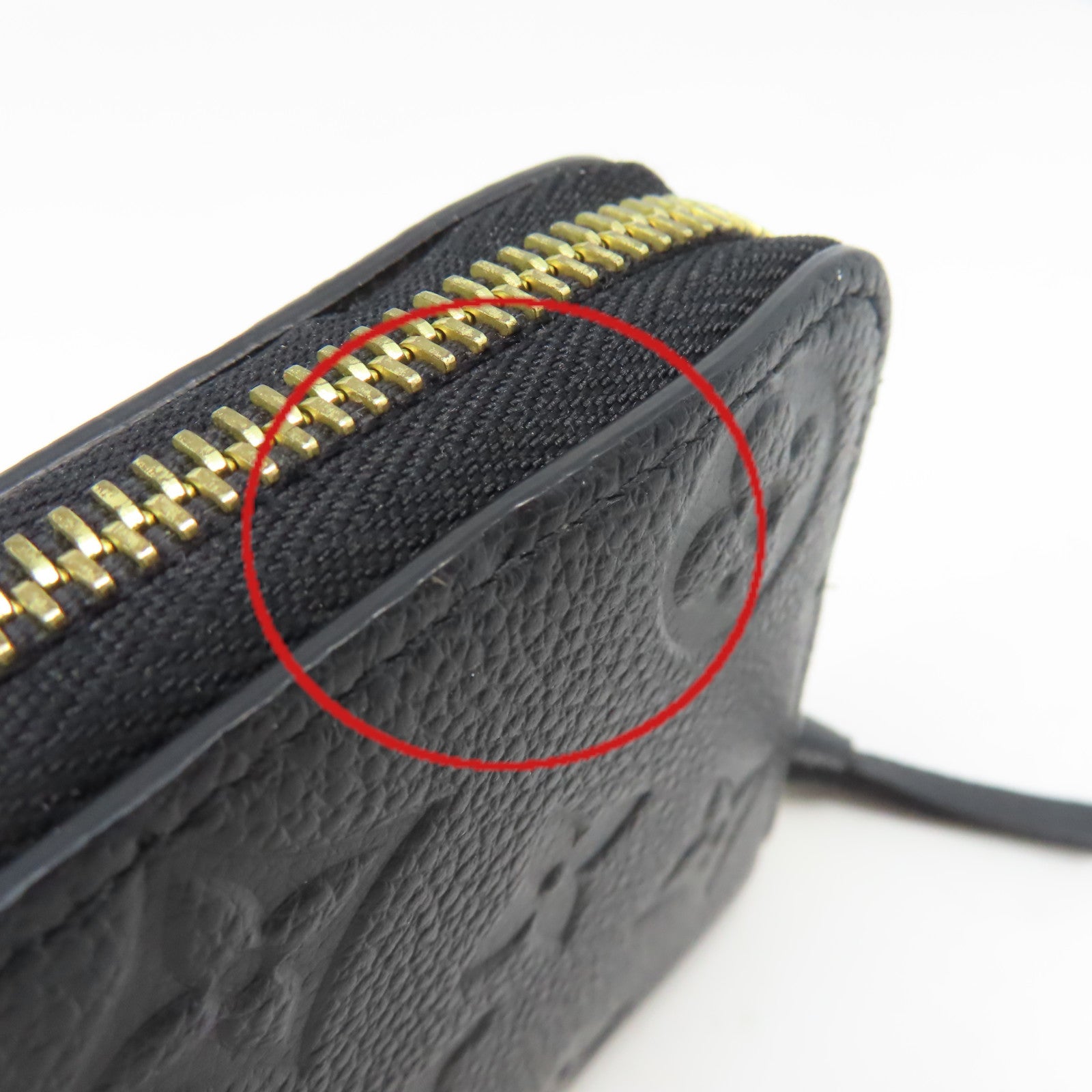 LOUIS VUITTON Monogram Empreinte Clemence Wallet金扣拉鏈長錢包黒色