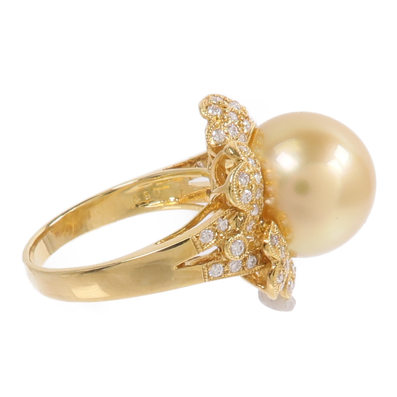 JEWELRY 18K黃金Pearl Diamond Ring珍珠/鑽石戒指