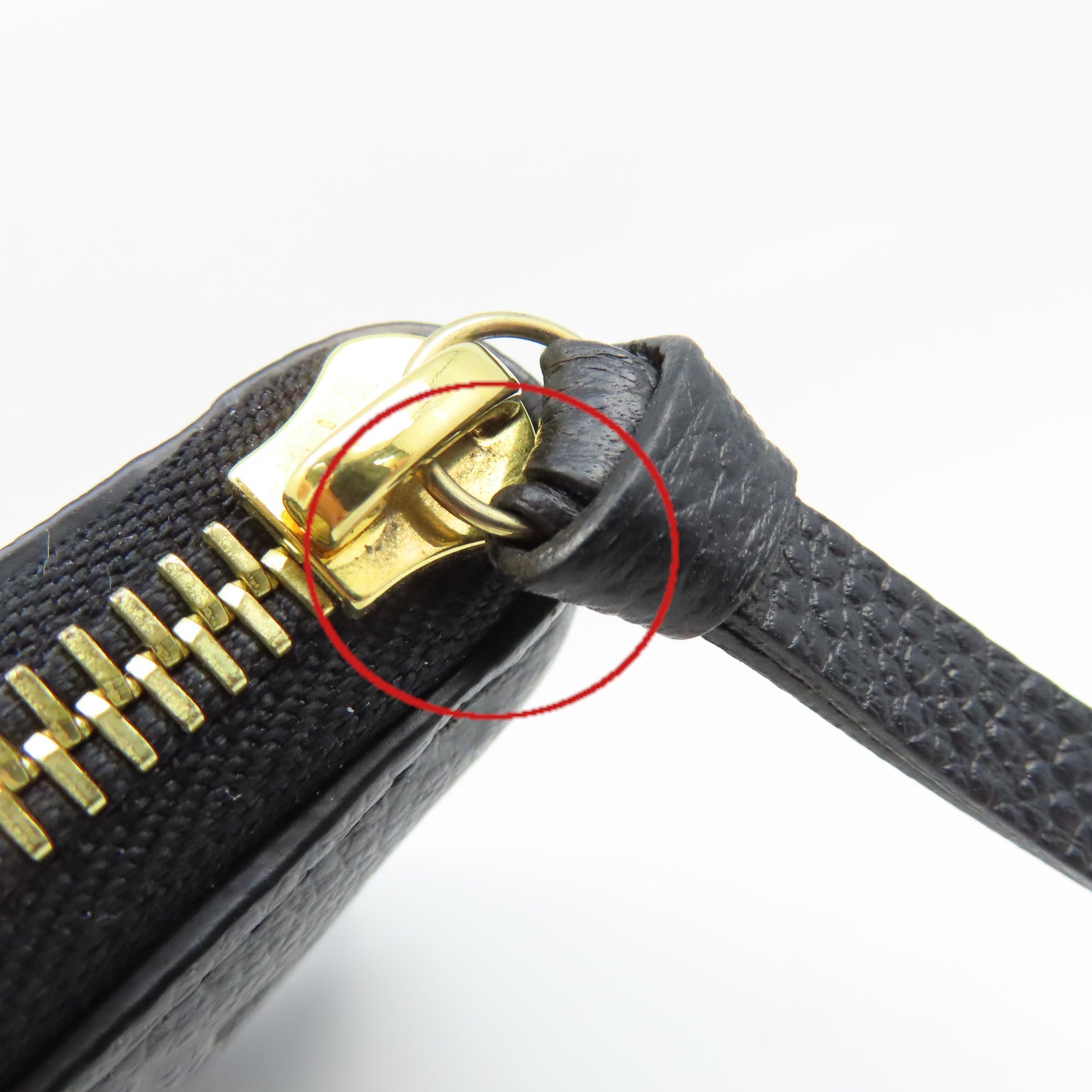 LOUIS VUITTON Monogram Empreinte Clemence Wallet金扣拉鏈長錢包黒色