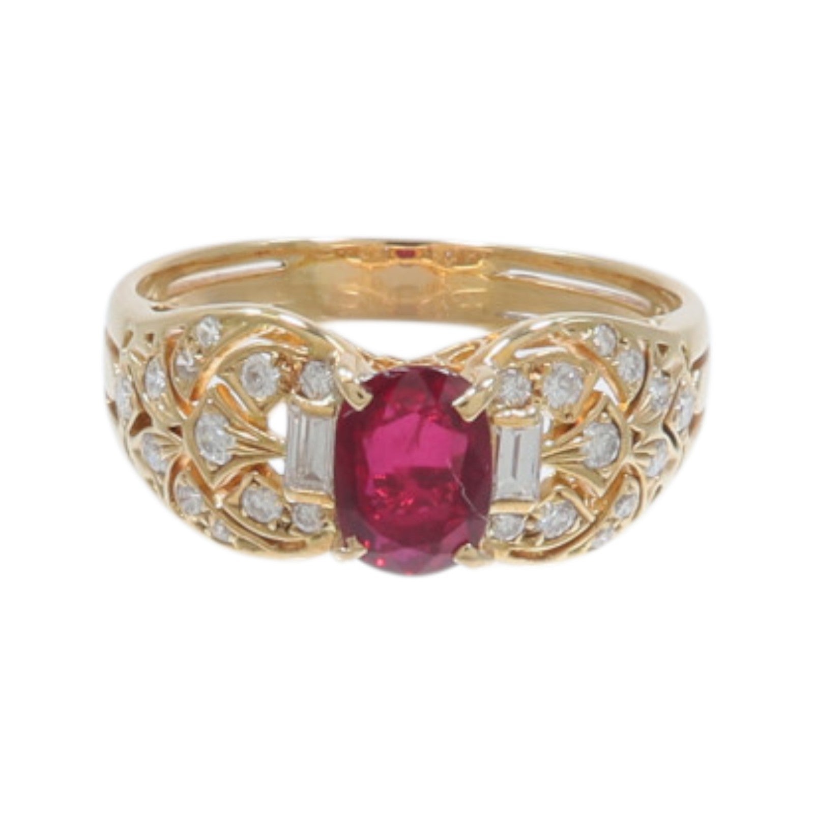 JEWELRY 18K黃金Ruby Diamond Ring紅寶石/鑽石戒指