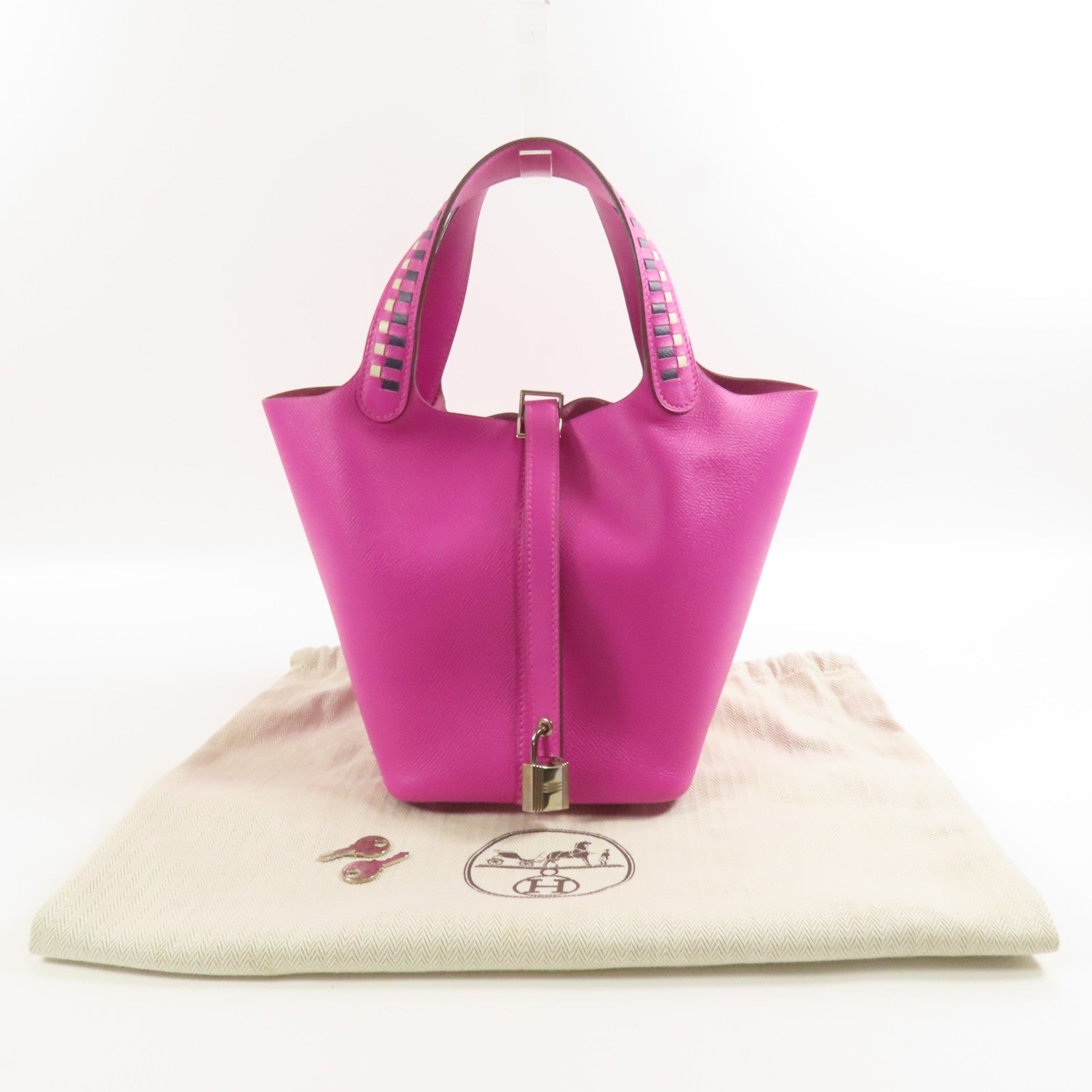 HERMES PHW Picotin 18 PM Handbag Epsom Leather Magnolia