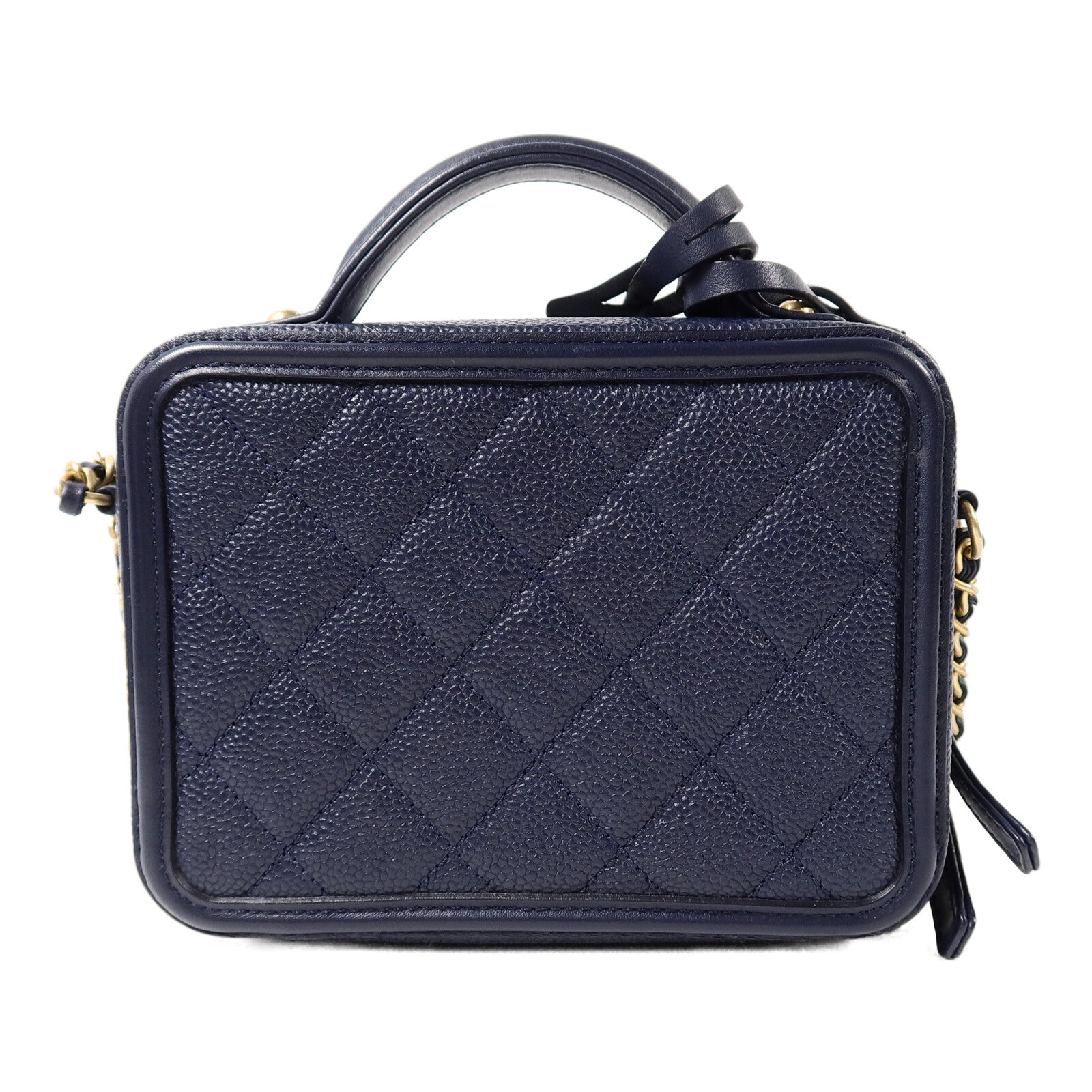 CHANEL 牛皮皮革CC Filigree Vanity Case手挽肩背兩用袋