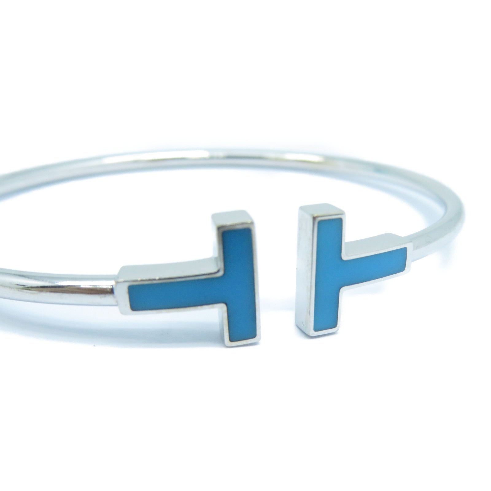 TIFFANY＆CO 【激減優惠】18K白金Turquoise Wire Bracelet手鐲藍色/銀色