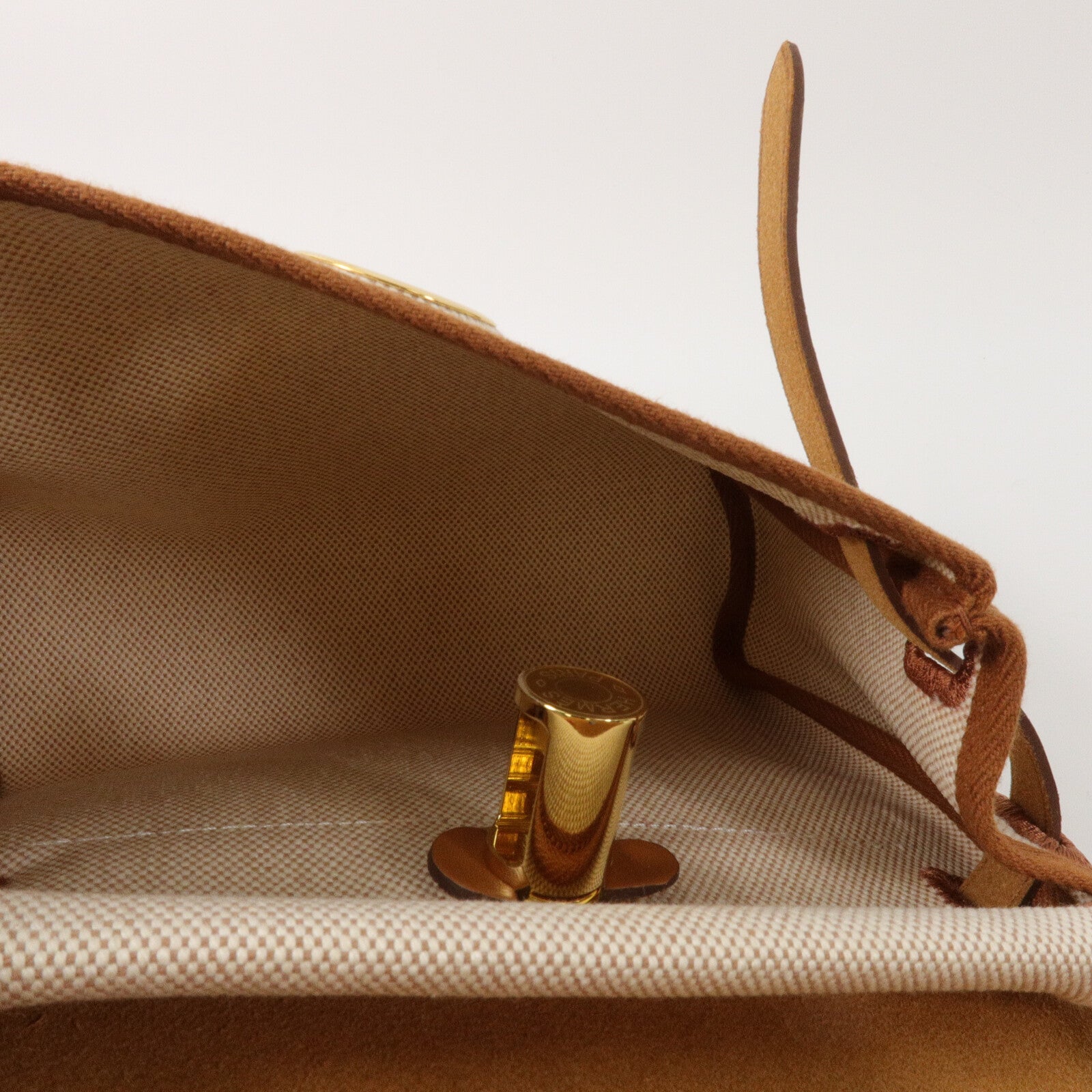 HERMES 帆布Mini Herbag肩背袋Gold