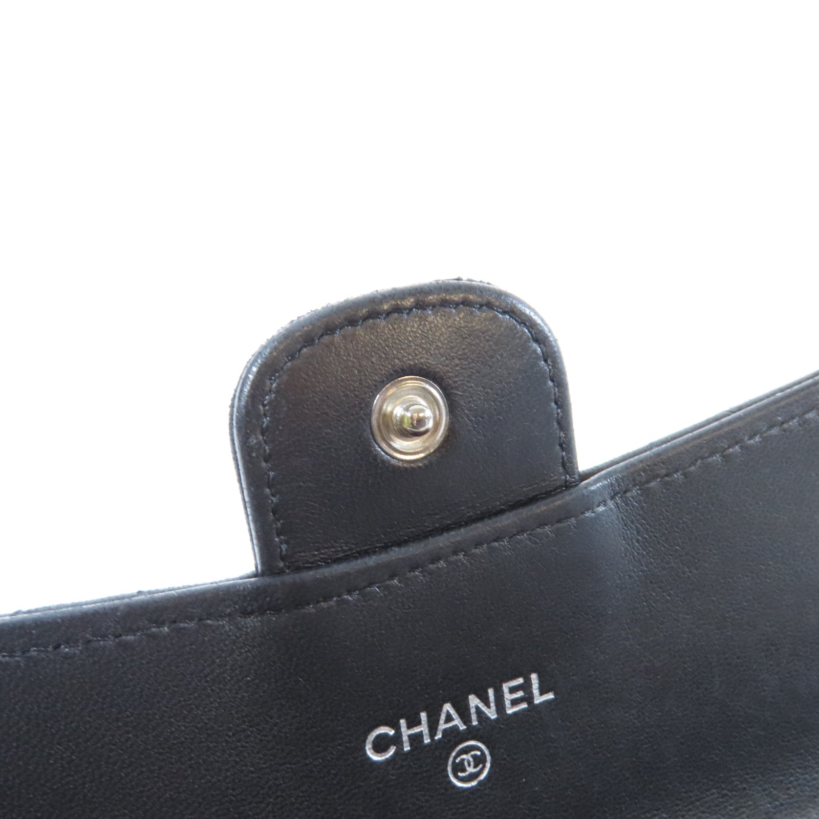 CHANEL 【激減優惠】菱格羊皮皮革Long Wallet銀扣長錢包黑色