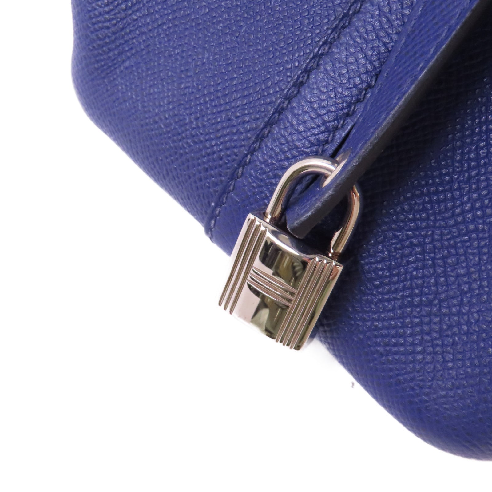HERMES Epsom皮革Picotin PM Tote Bag銀扣手挽袋藍色