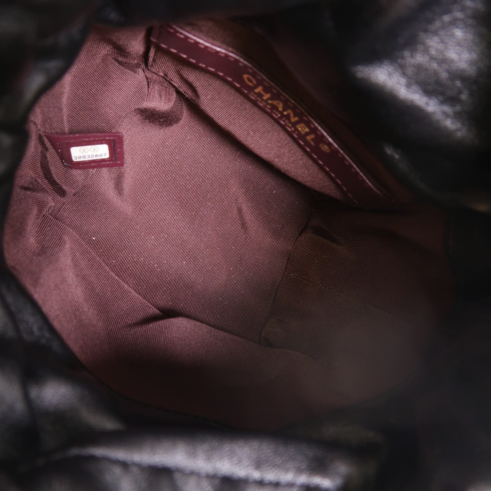 CHANEL 羊皮皮革Drawstring Bag金扣鏈帶肩背袋