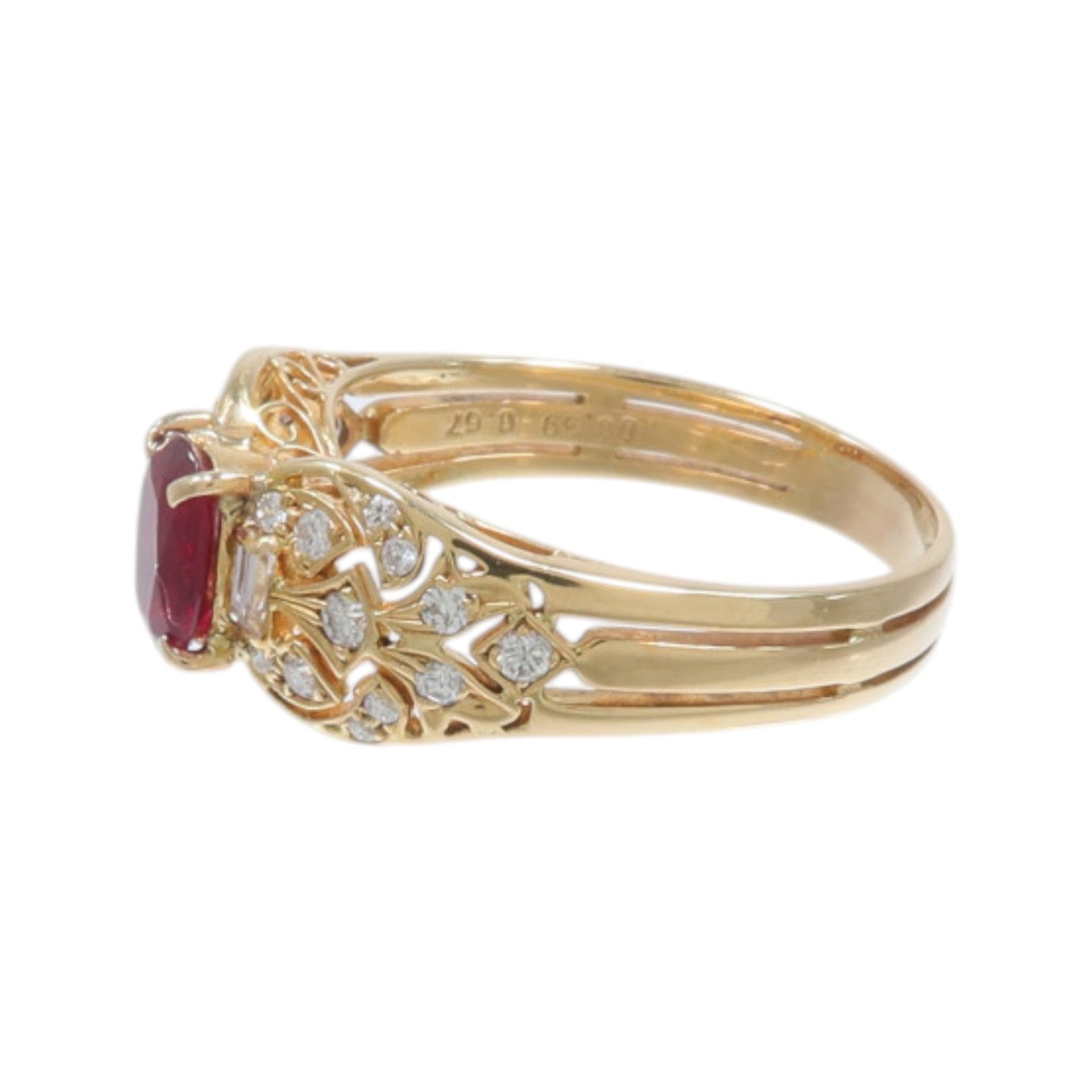 JEWELRY 18K黃金Ruby Diamond Ring紅寶石/鑽石戒指