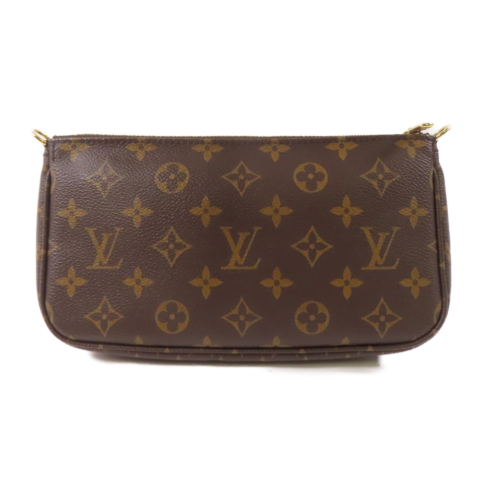 LOUIS VUITTON Monogram Multi Pochette Accessoires金扣手挽肩背兩用袋啡色
