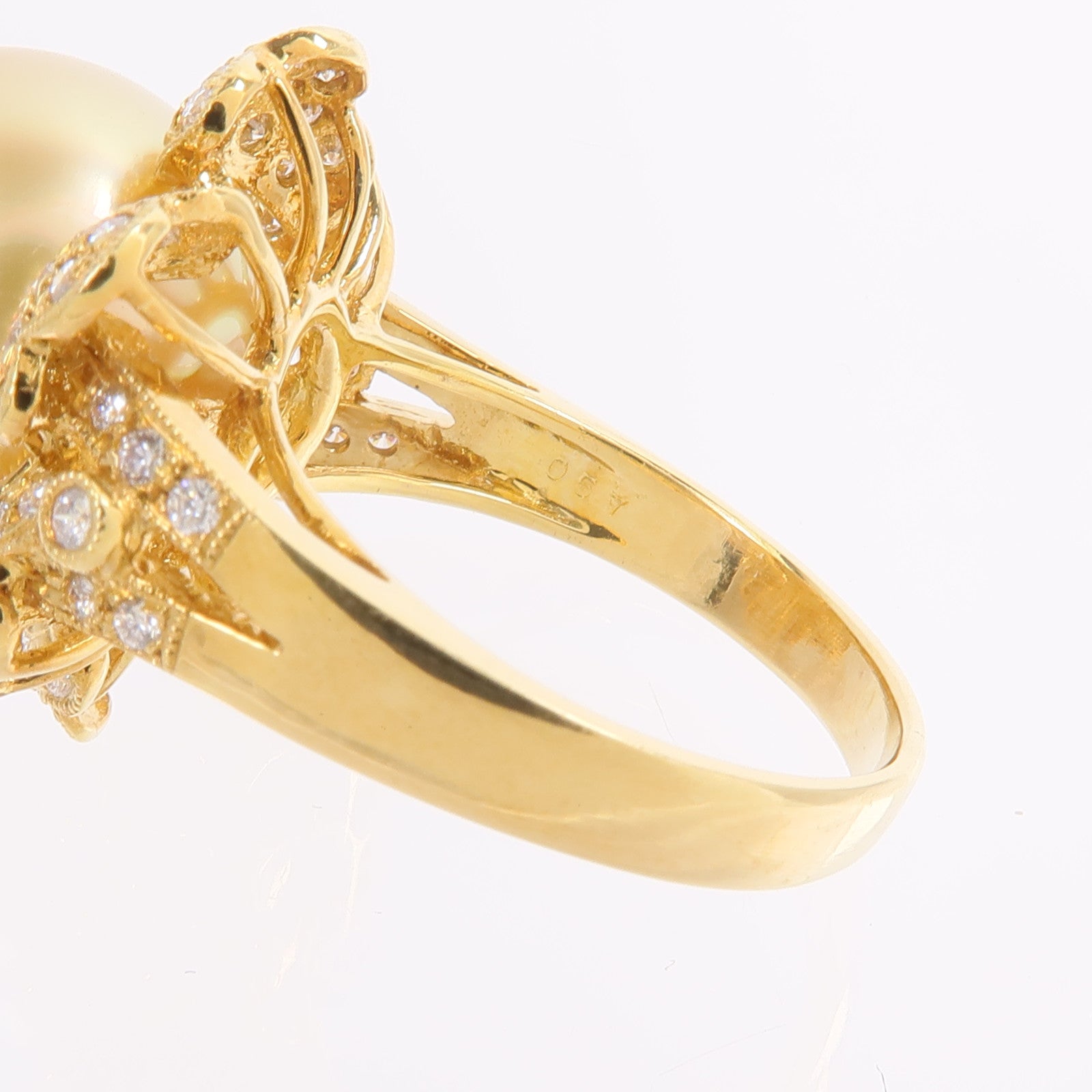 JEWELRY 18K黃金Pearl Diamond Ring珍珠/鑽石戒指