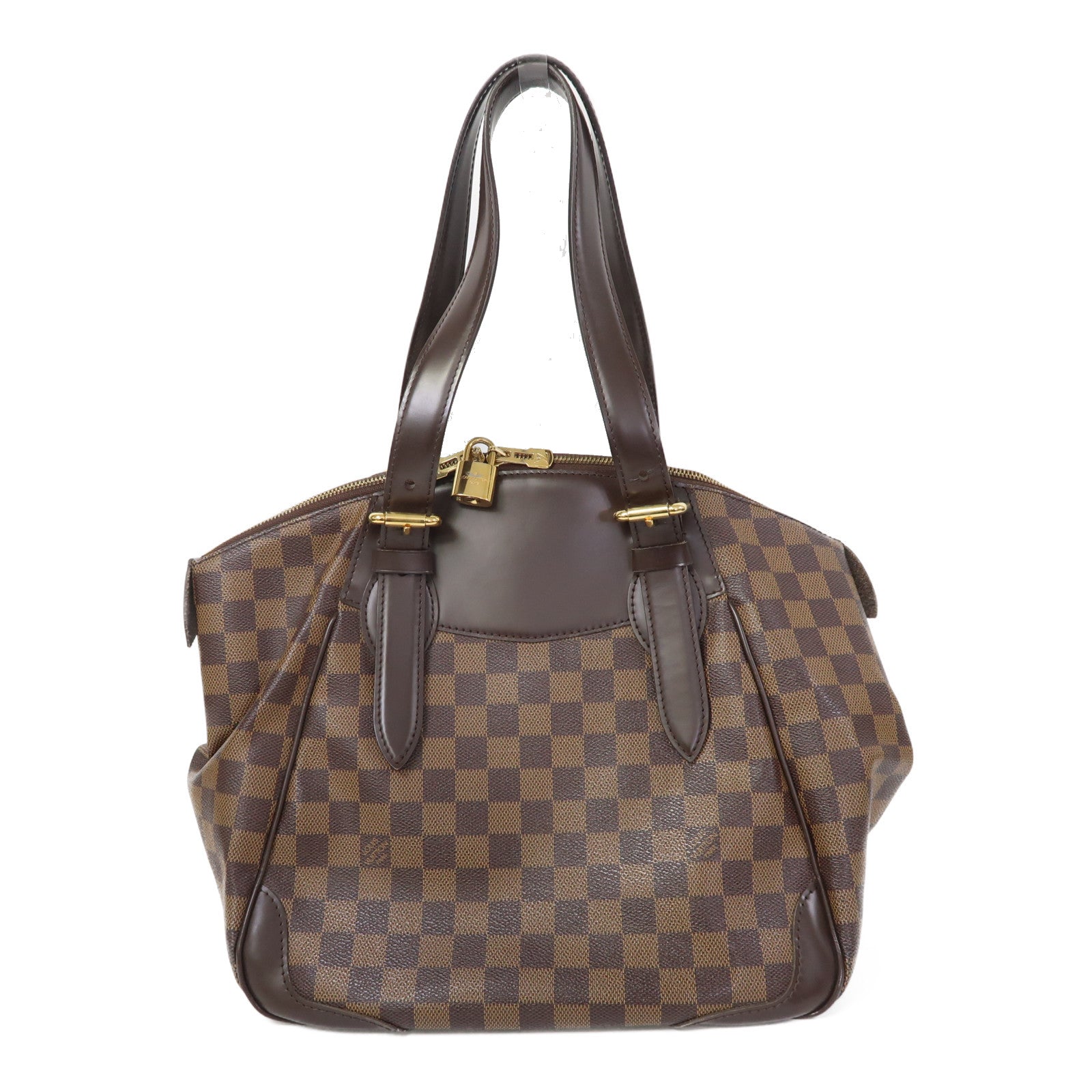 LOUIS VUITTON LV GHW Verona MM Shoulder Bag N41118 Damier Brown