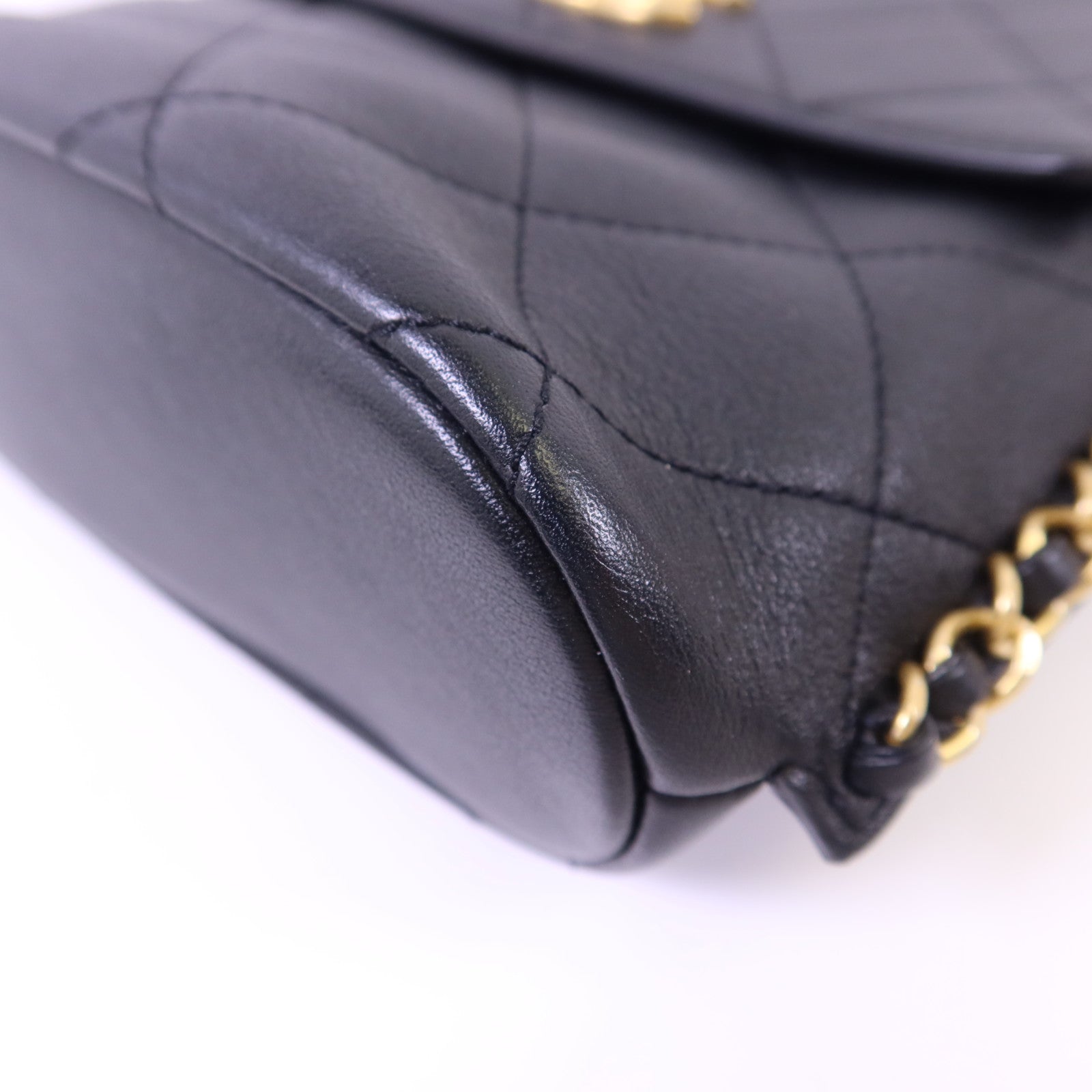 CHANEL 牛皮皮革Chain Shoulder Bag金扣鏈帶肩背袋