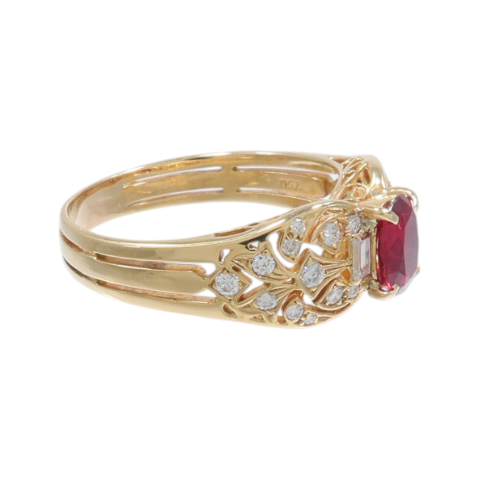 JEWELRY 18K黃金Ruby Diamond Ring紅寶石/鑽石戒指