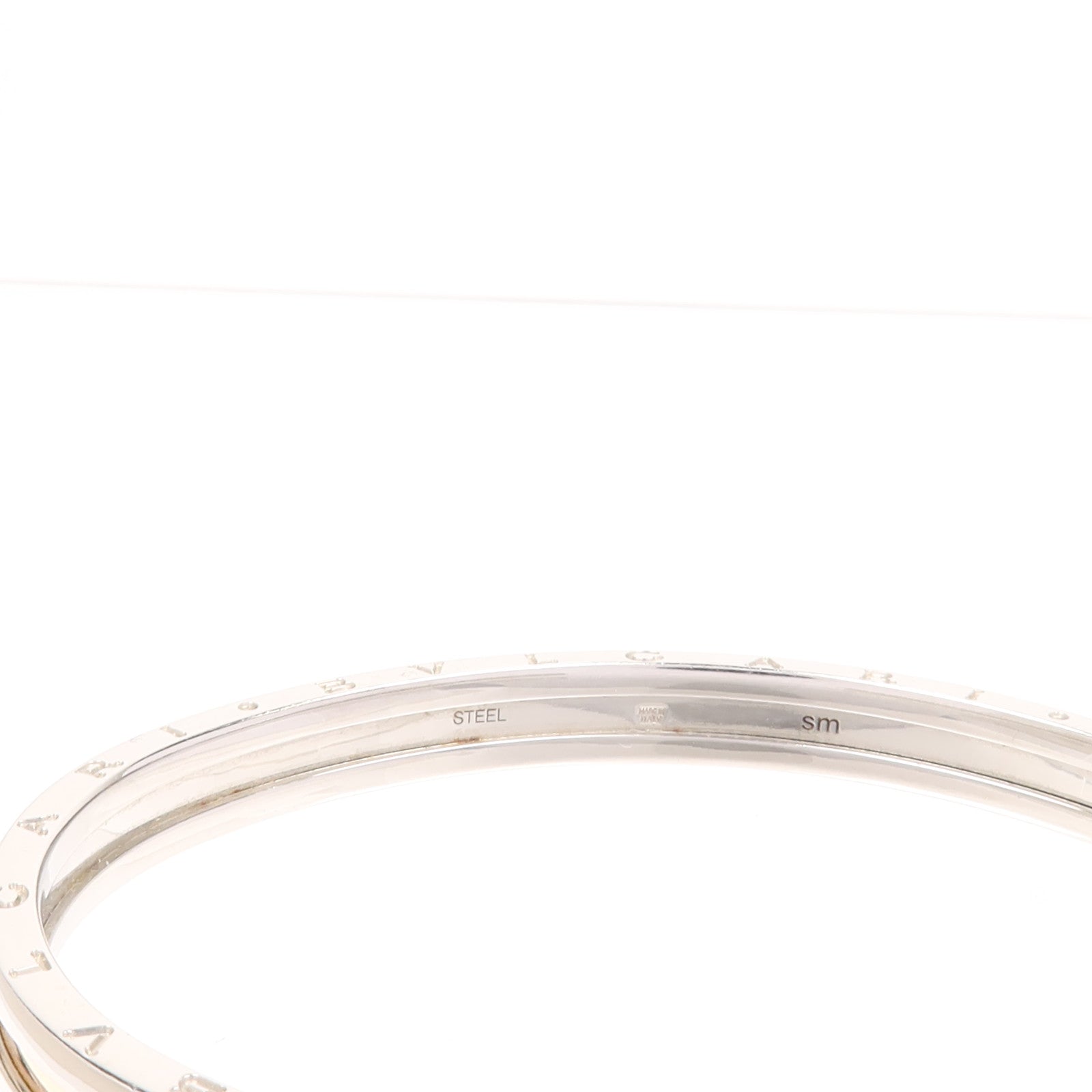 BVLGARI 18K玫瑰金/不鏽鋼Open Bangle手鐲