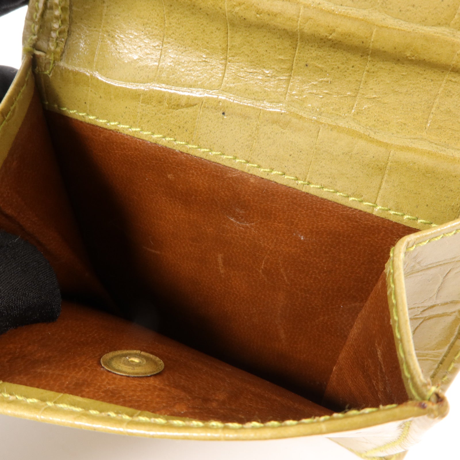 Salvatore Ferragamo 牛皮皮革Vara Bow Crocodile-Embossed Wallet錢包