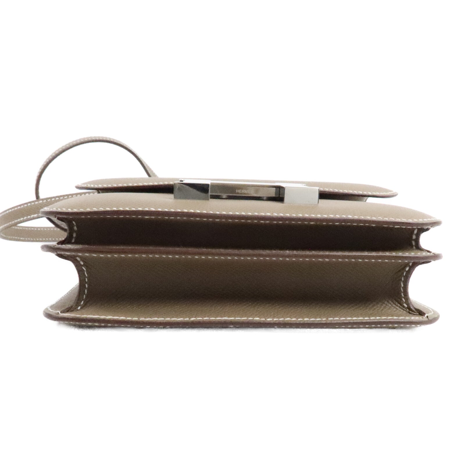 HERMES Epsom皮革Constance Mini肩背袋Etoupe