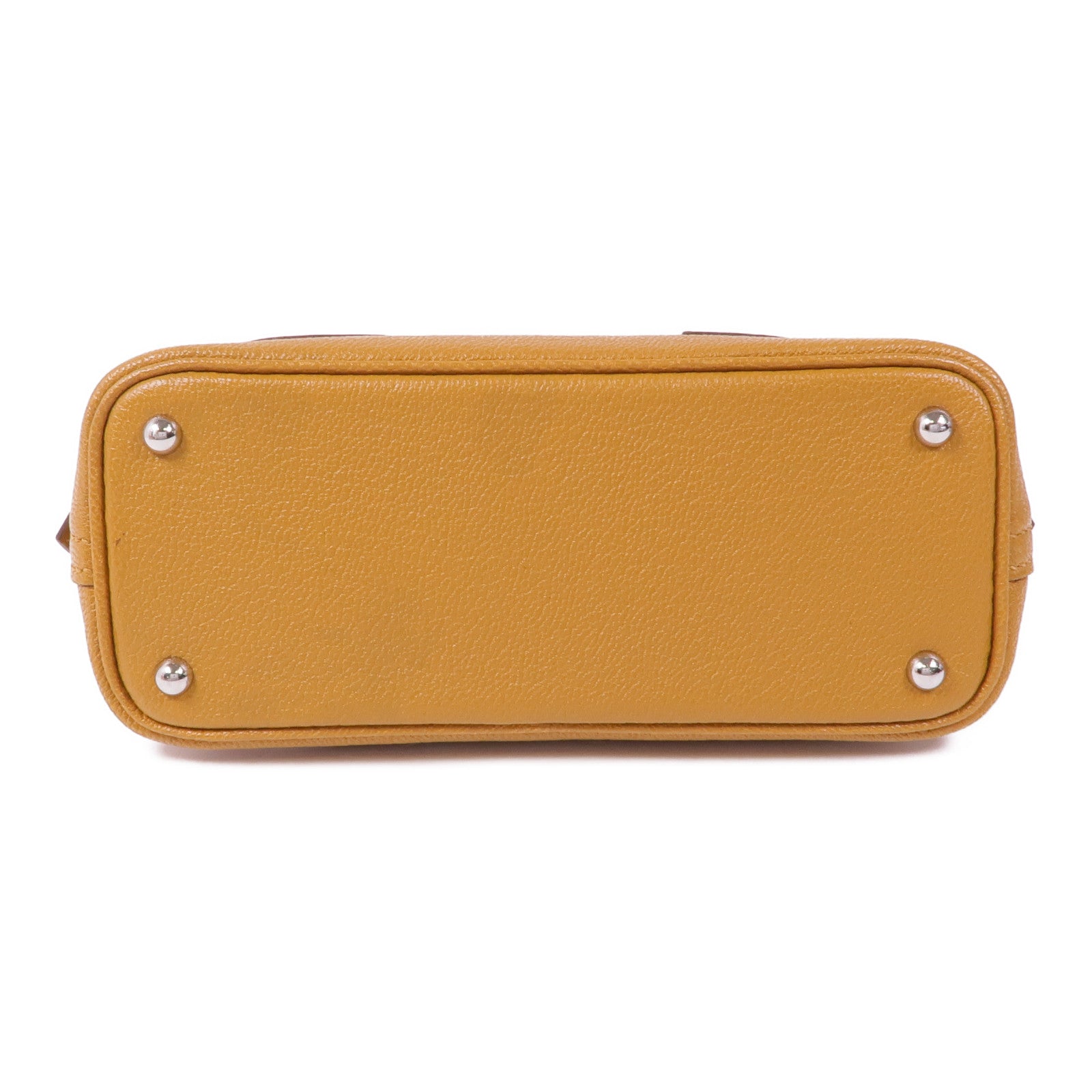 HERMES Chevre皮革Mini Bolide 1923銀扣手挽肩背兩用袋Caramel