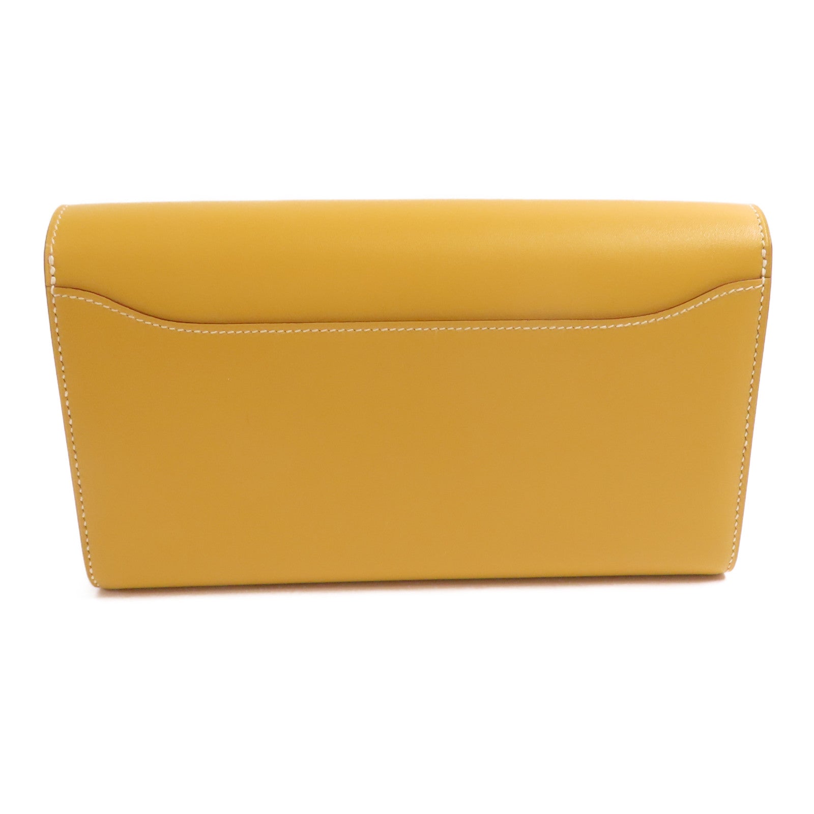 HERMES Tadelakt/蜥蝪皮革Constance Long Wallet銀扣長錢包Brown