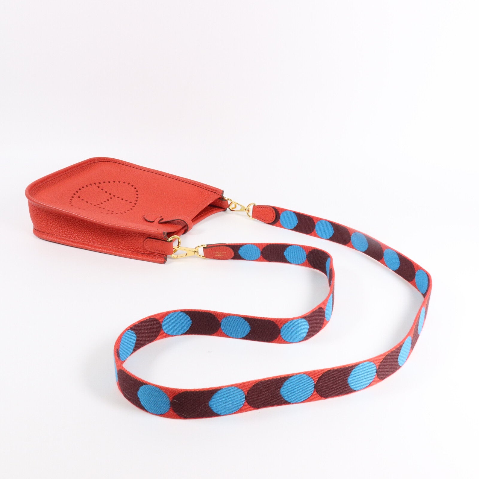 HERMES Clemence皮革Evelyne TPM肩背袋Rouge de Coeur