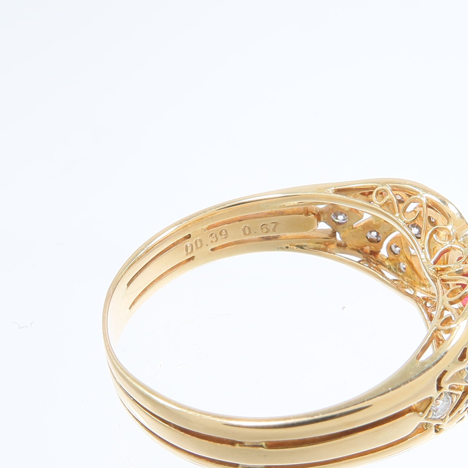 JEWELRY 18K黃金Ruby Diamond Ring紅寶石/鑽石戒指