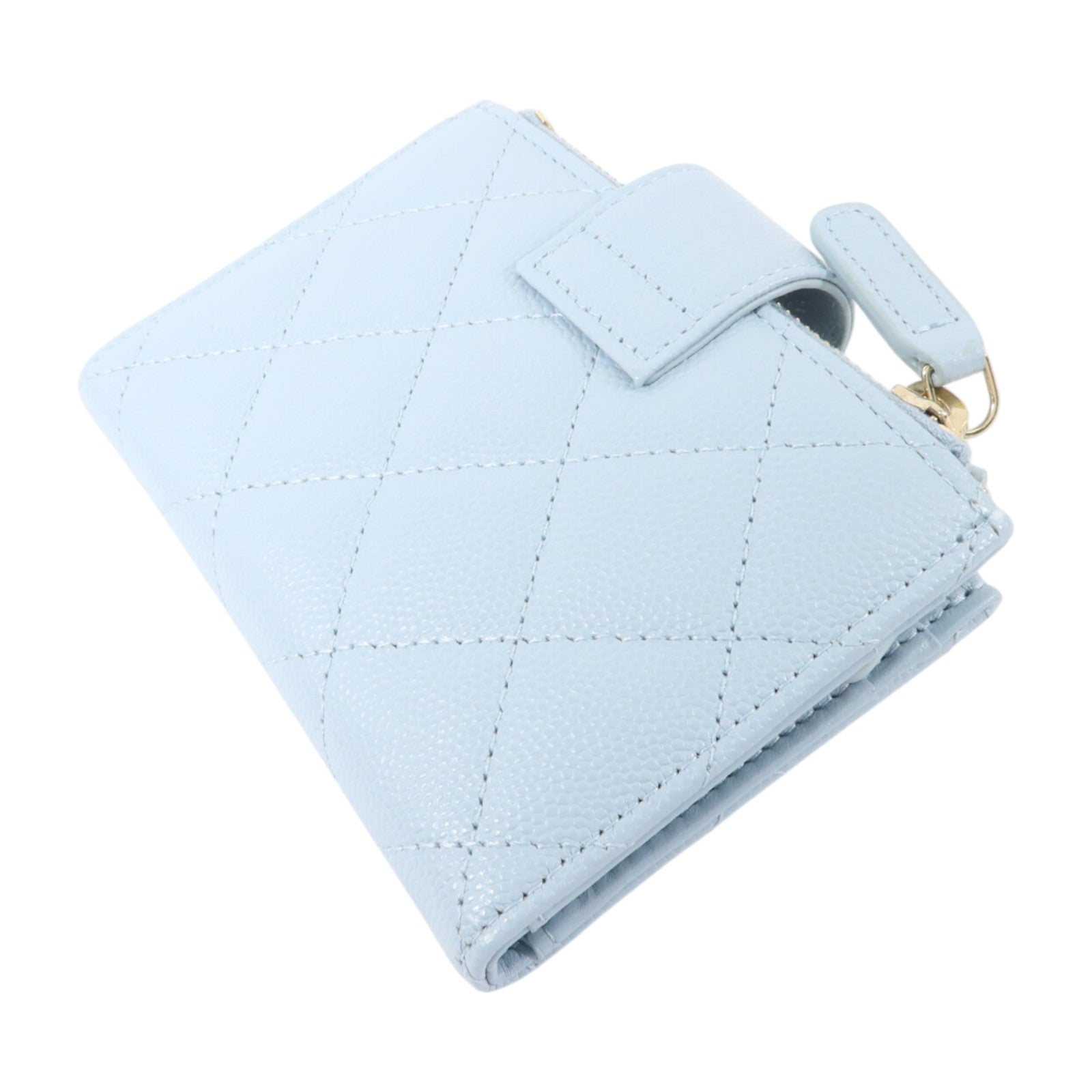 CHANEL 牛皮皮革Classic Small Zipped Wallet金扣錢包