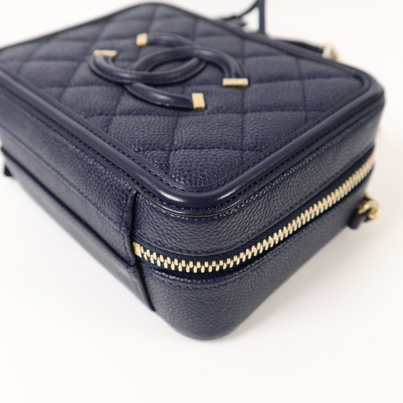 CHANEL 牛皮皮革CC Filigree Vanity Case手挽肩背兩用袋