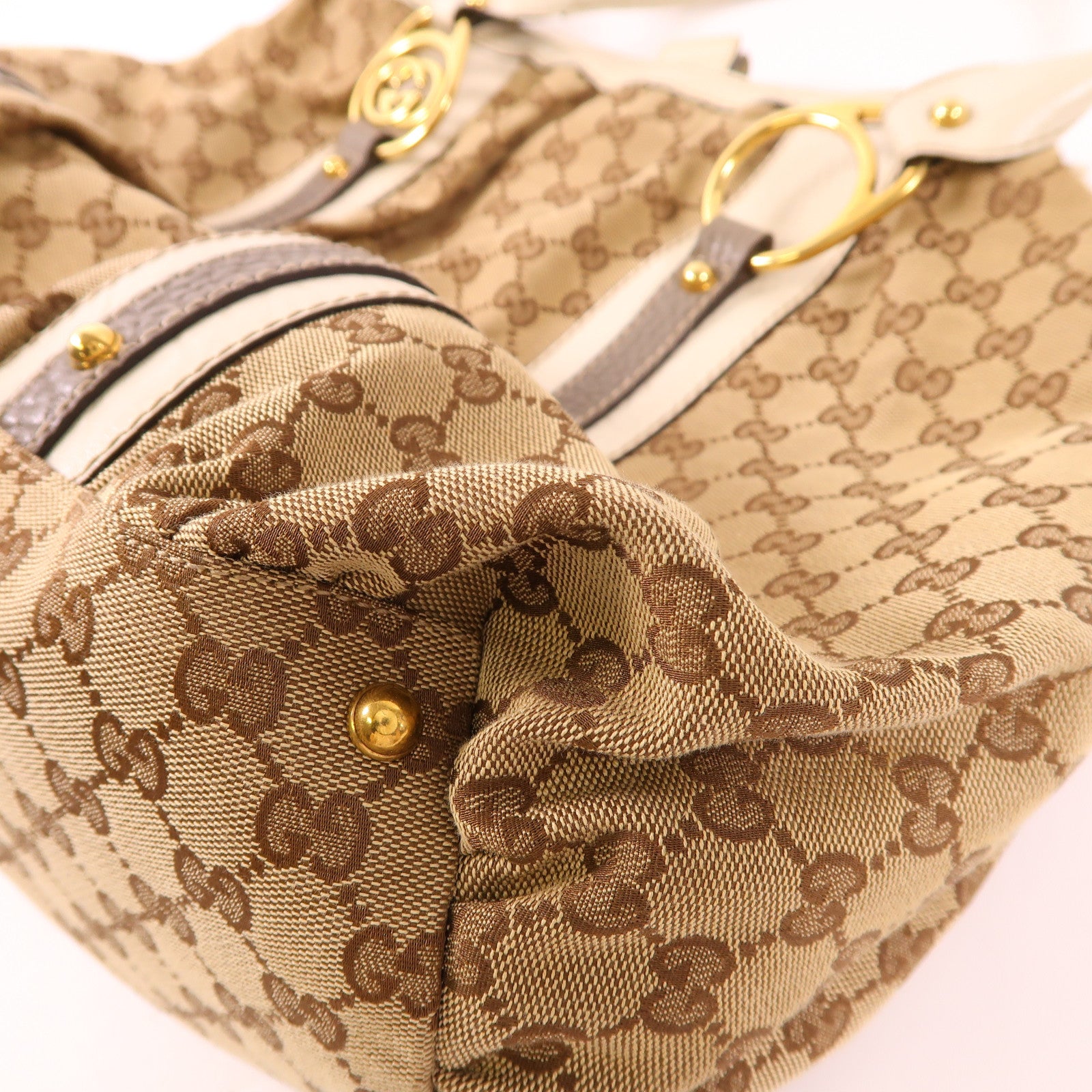 GUCCI 帆布Interlocking GG Tote Bag金扣肩背袋