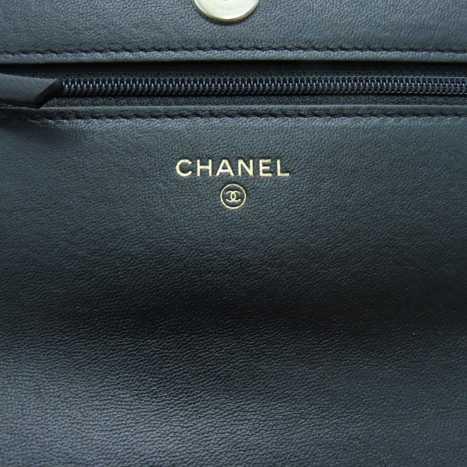CHANEL 菱格羊皮皮革Chain Shoulder Bag金扣鏈帶肩背袋黑色