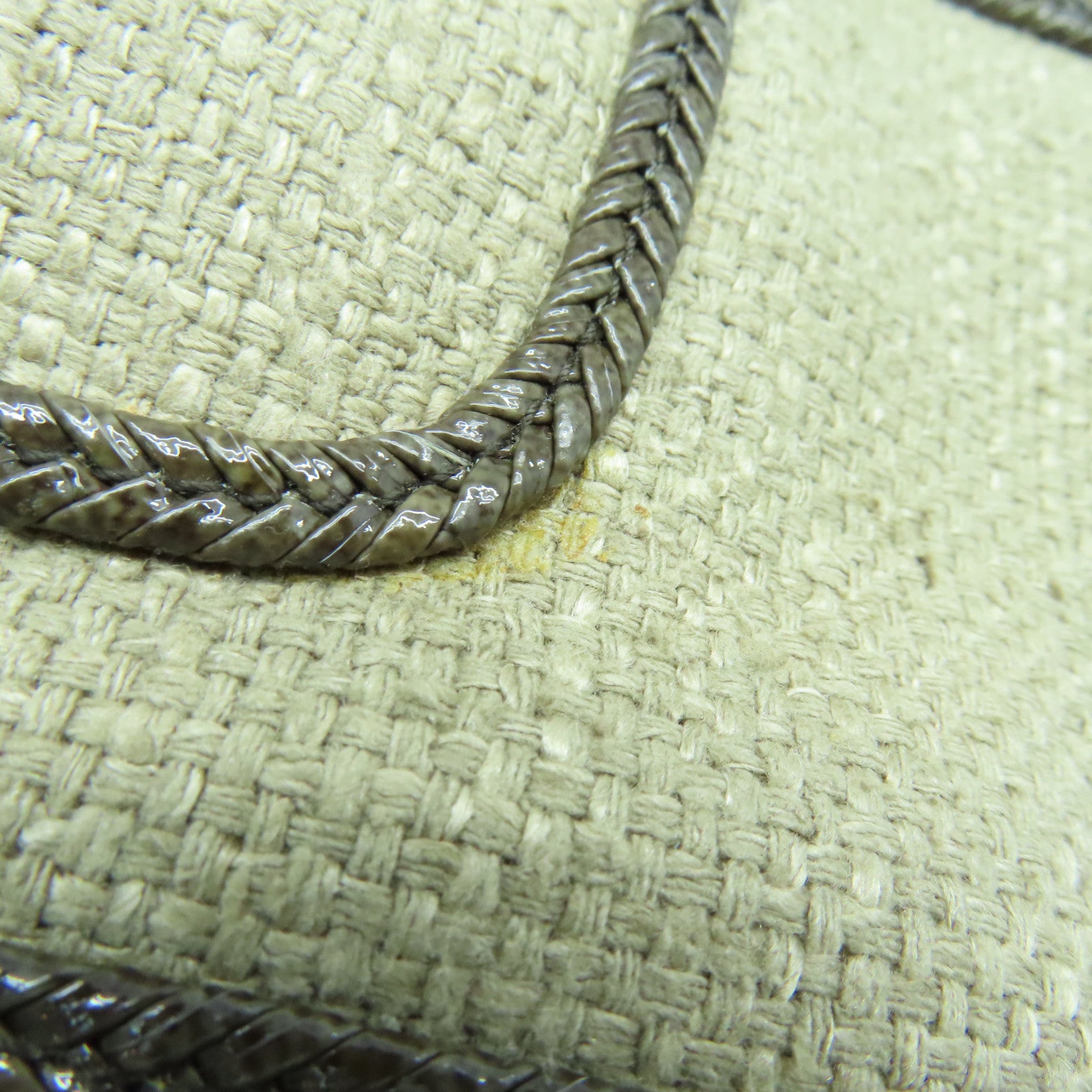 BOTTEGA VENETA 麻質Shoulder Bag金扣肩背袋米色