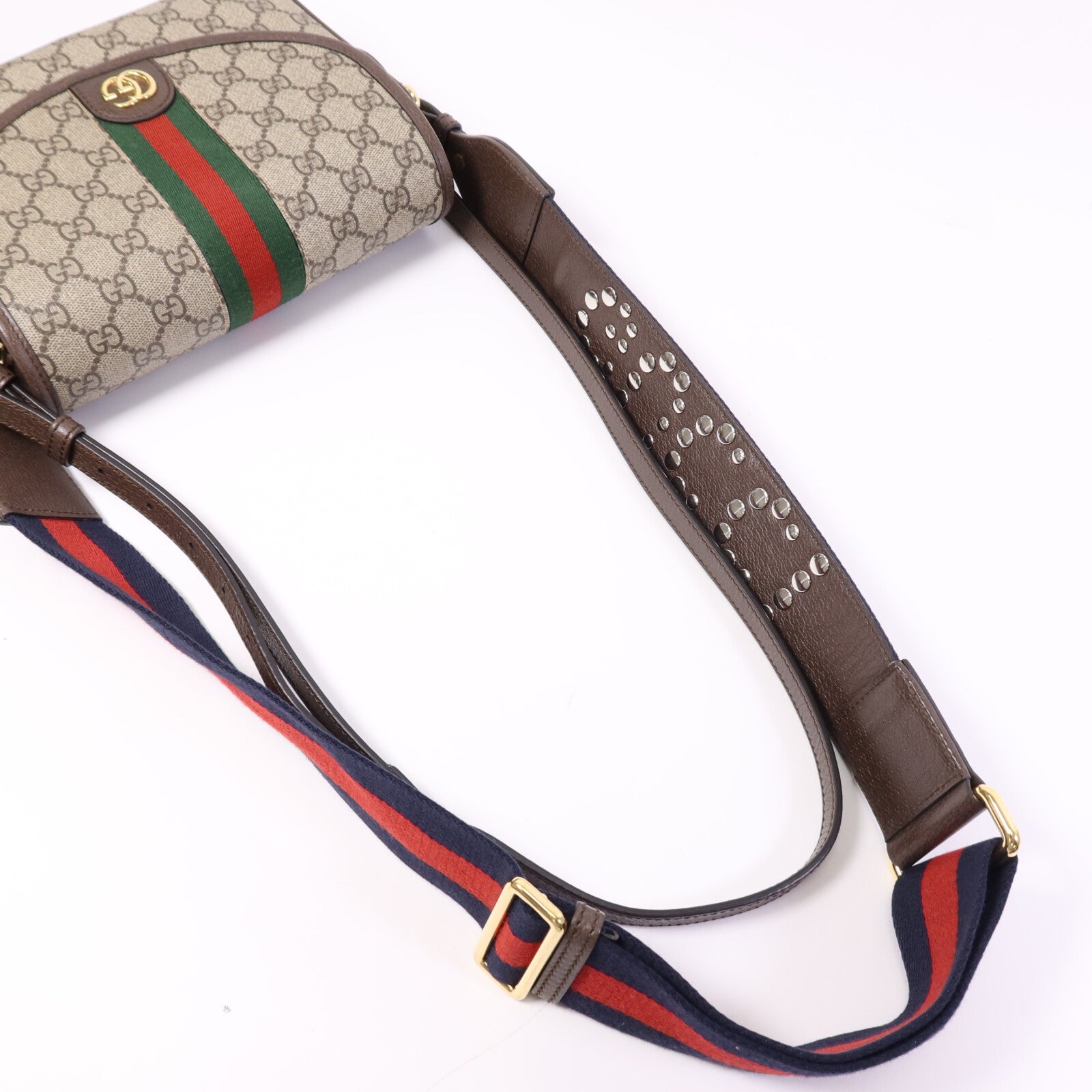 GUCCI 塗層帆布Ophidia GG金扣肩背袋