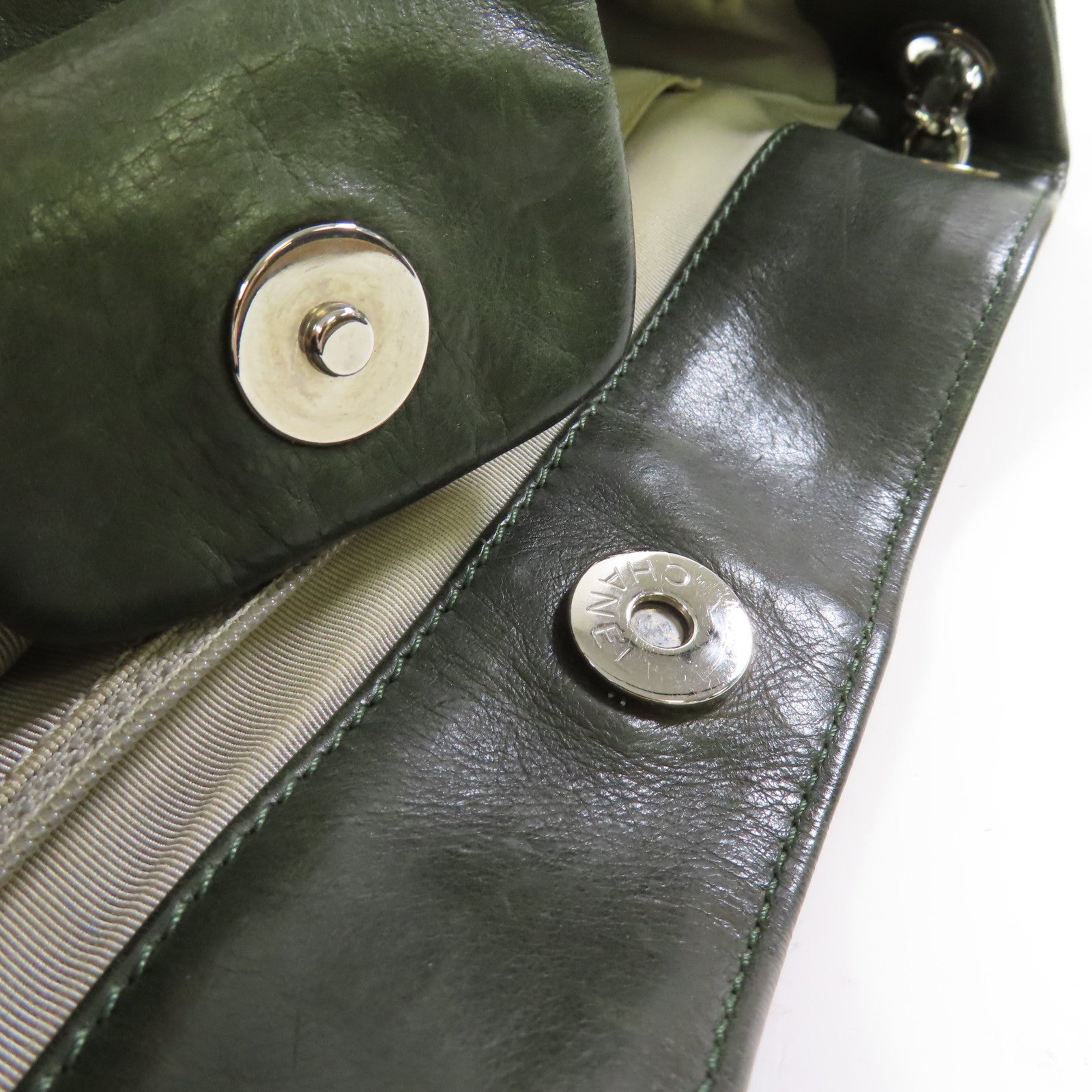 CHANEL CC SHW Tote Bag Chain Tote Bag Calfskin Leather Green