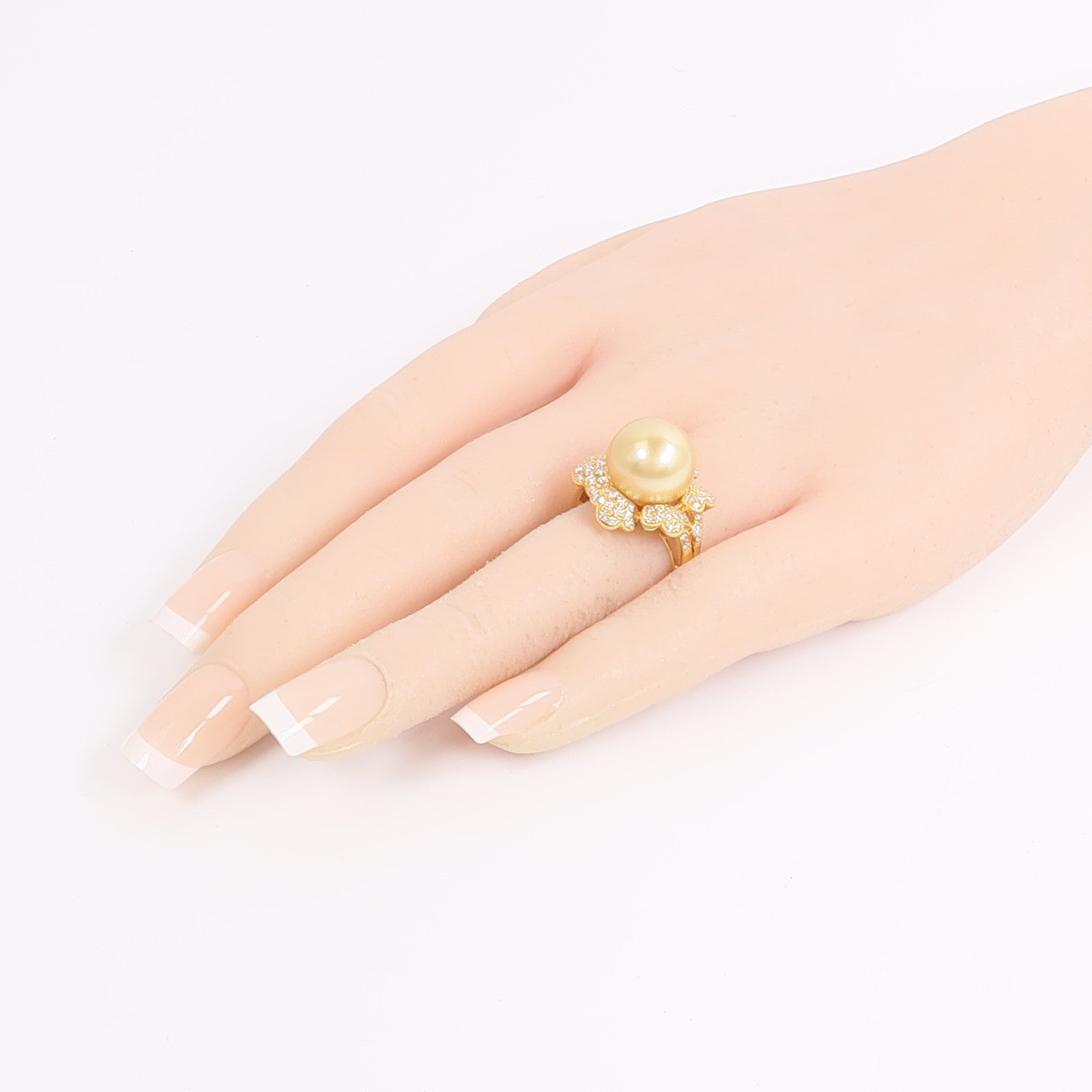 JEWELRY 18K黃金Pearl Diamond Ring珍珠/鑽石戒指