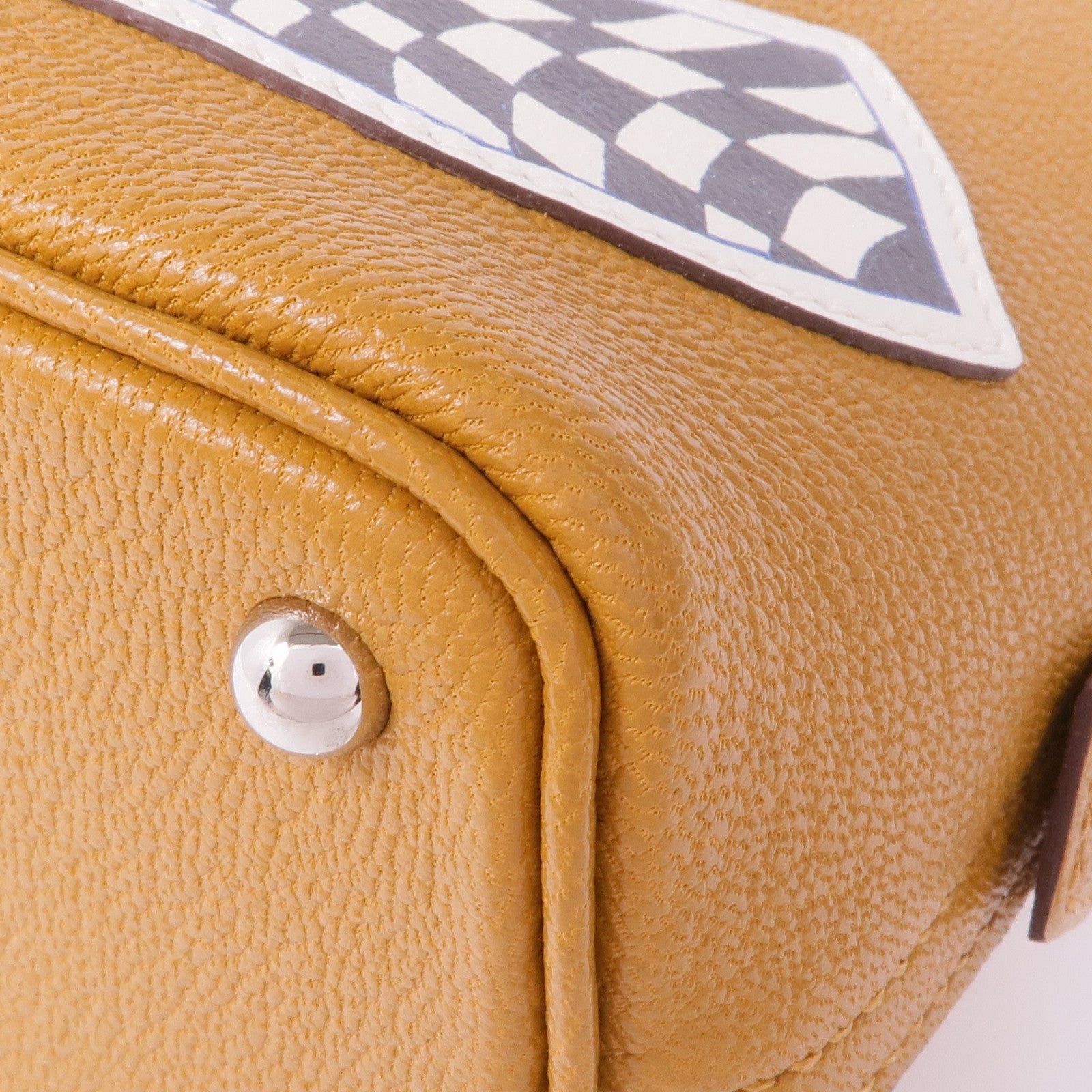 HERMES Chevre皮革Mini Bolide 1923銀扣手挽肩背兩用袋Caramel