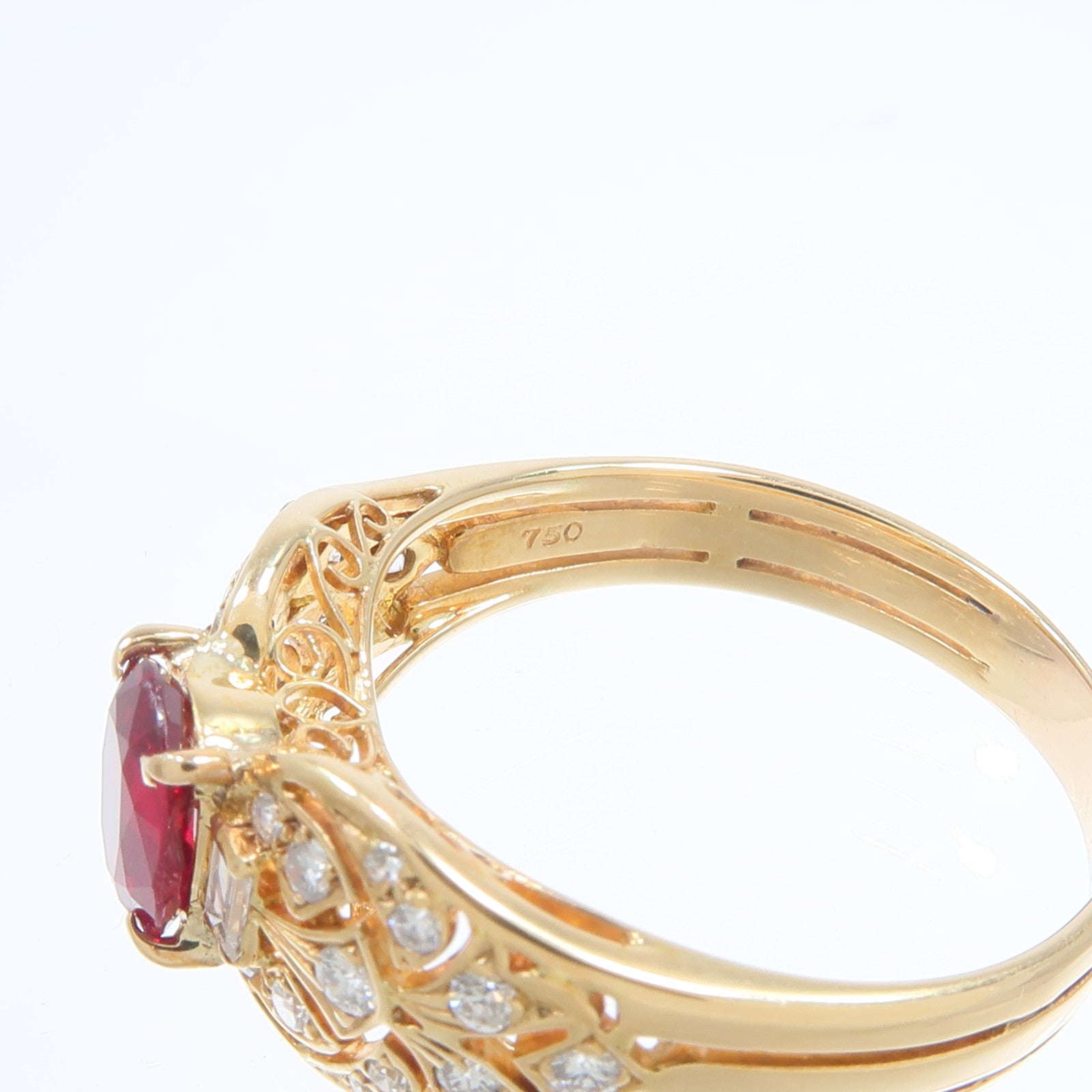 JEWELRY 18K黃金Ruby Diamond Ring紅寶石/鑽石戒指