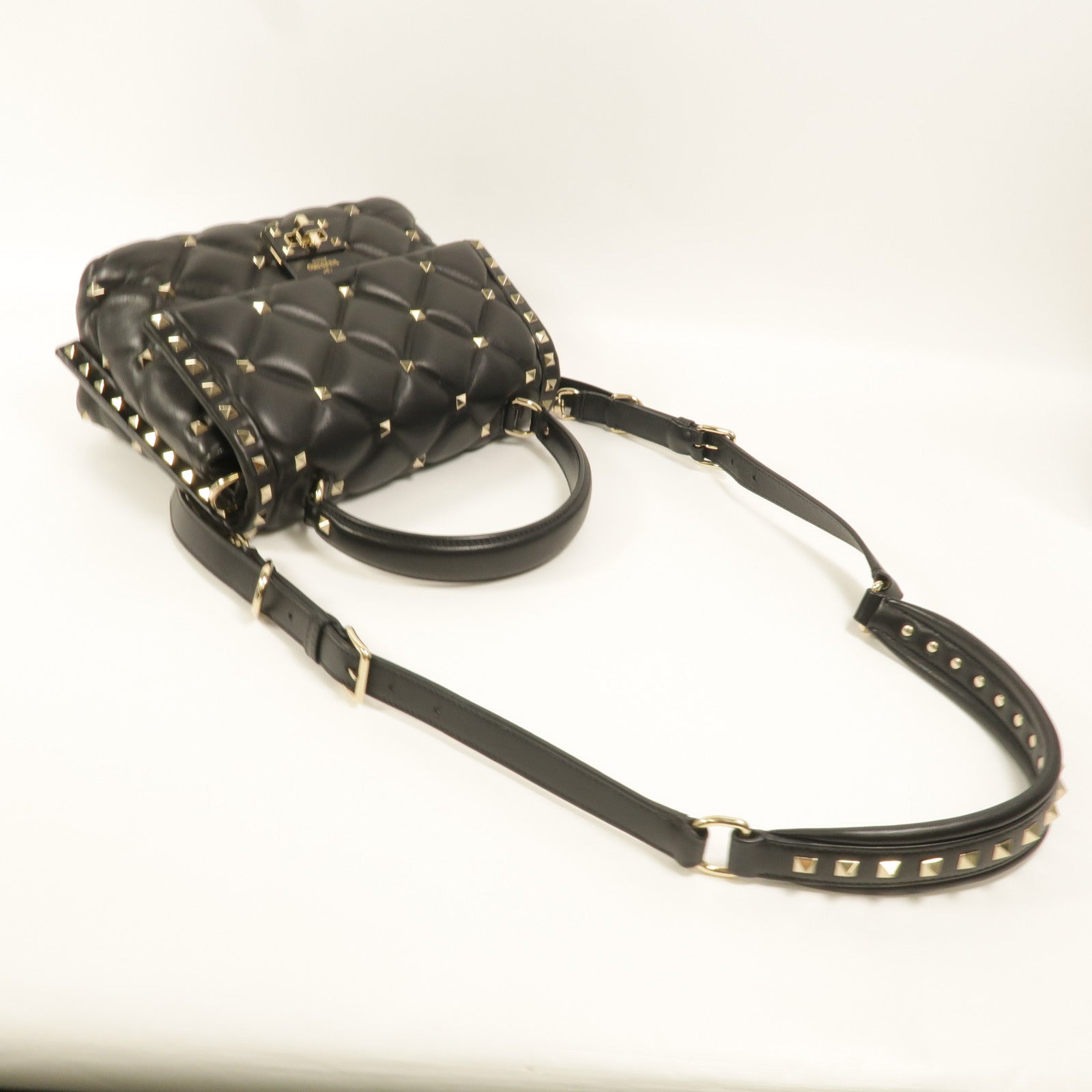 Valentino 羊皮皮革Candystud手挽肩背兩用袋