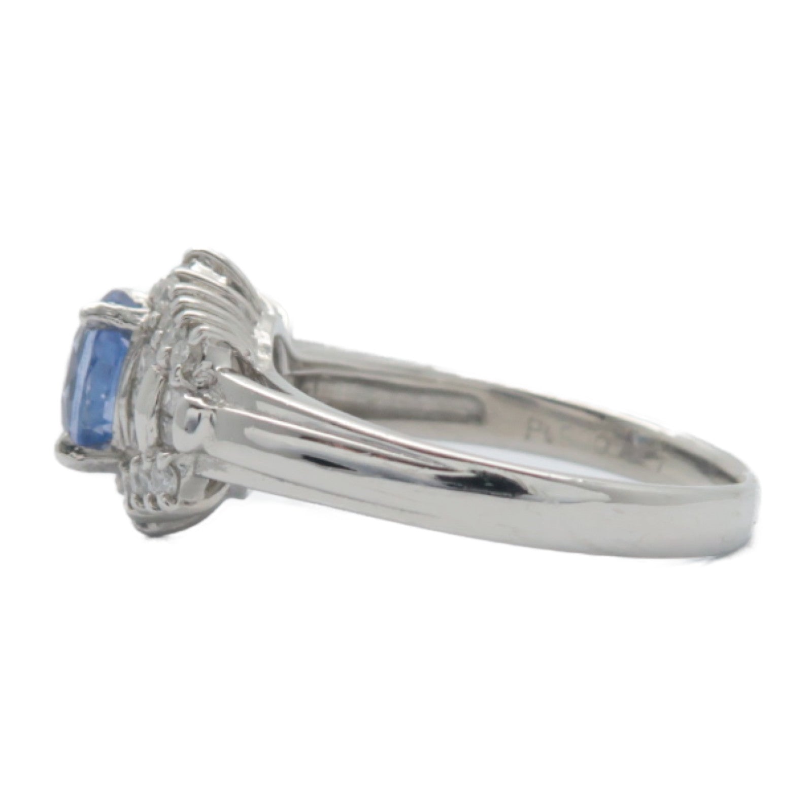JEWELRY 【激減優惠】PT900鉑金Sapphire Diamond Ring 藍寶石/0.47ct鑽石戒指US#6.75